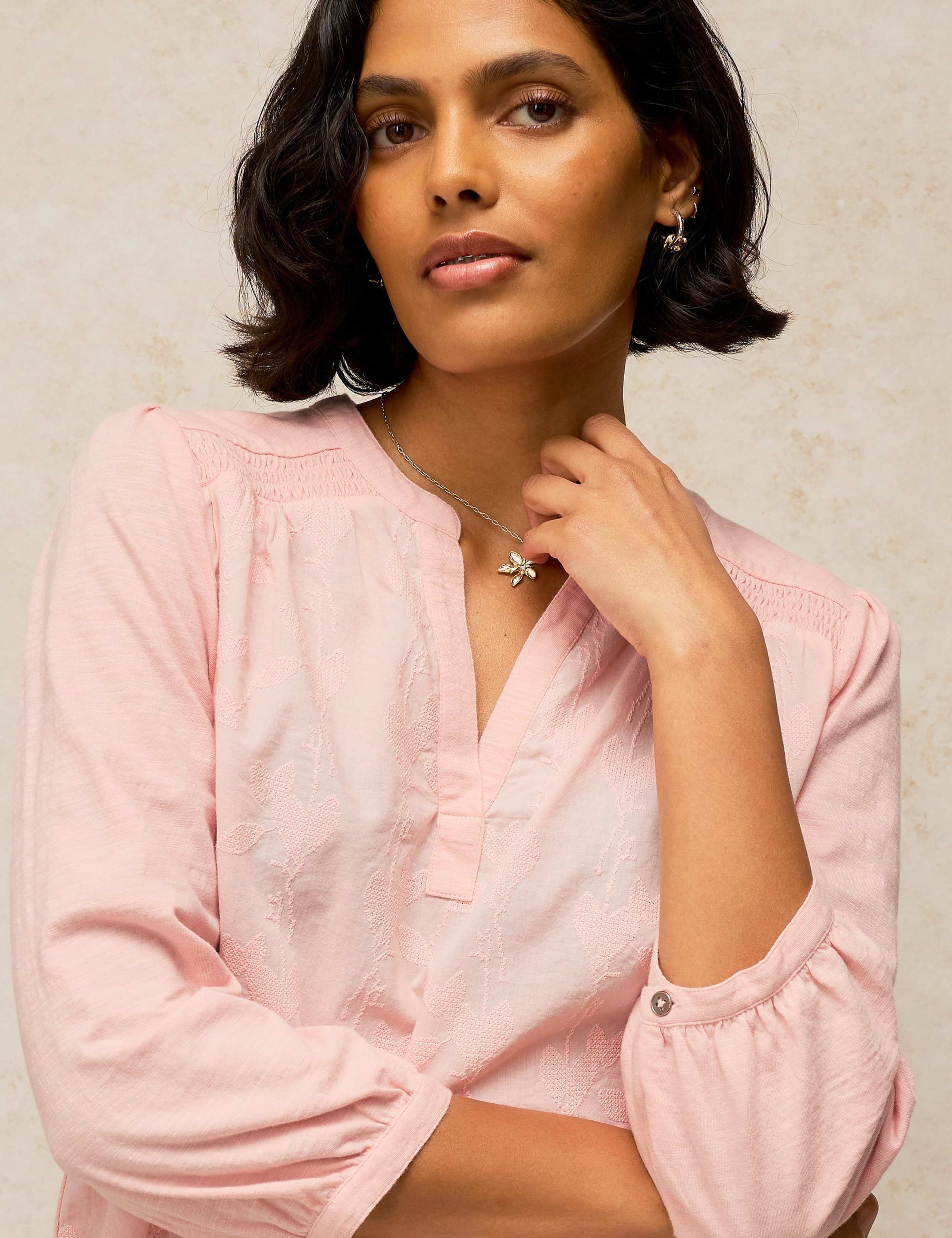 Amelia Pure Cotton Printed V Neck Top 4 of 6