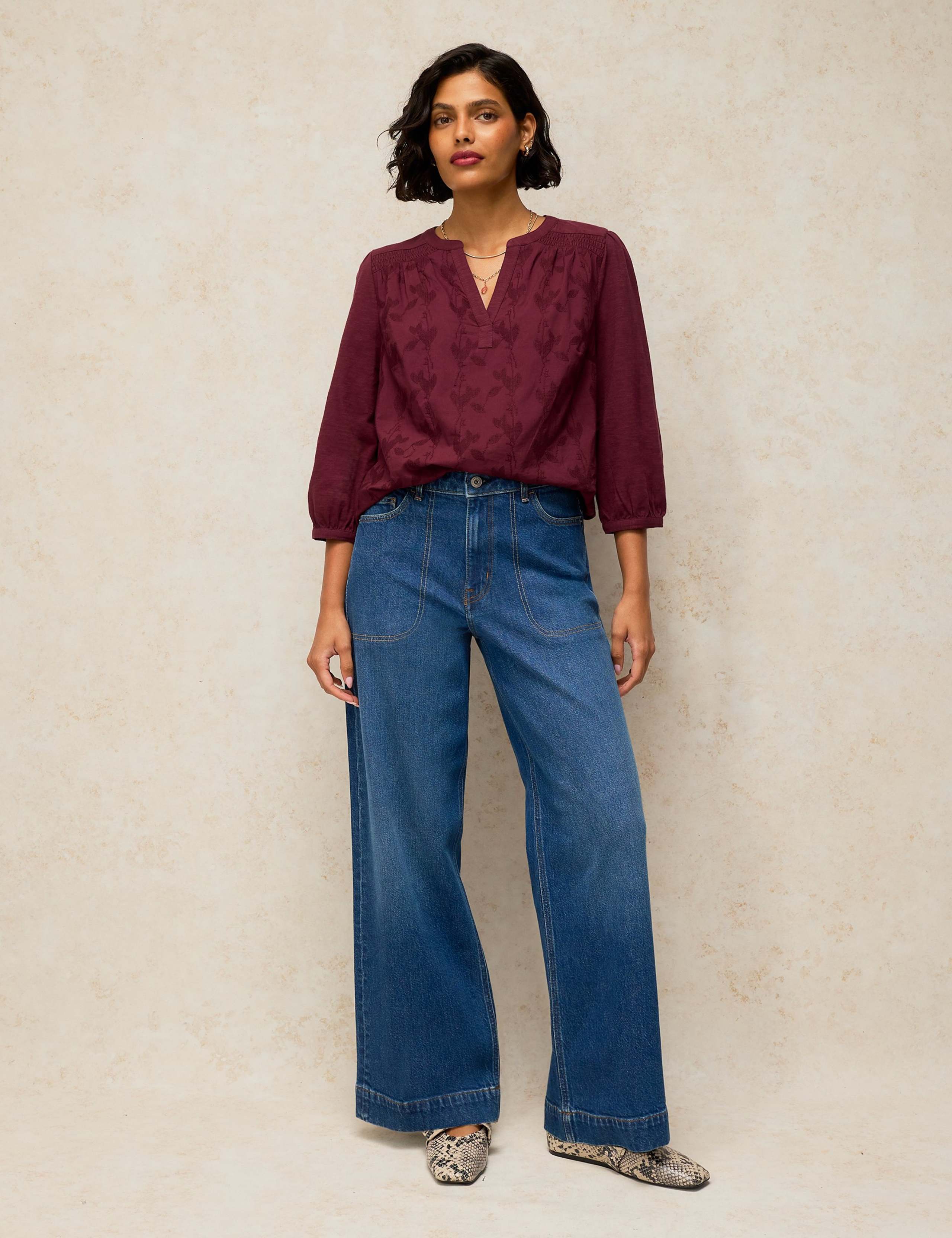 Pure Cotton Printed V Neck Top 3 of 6