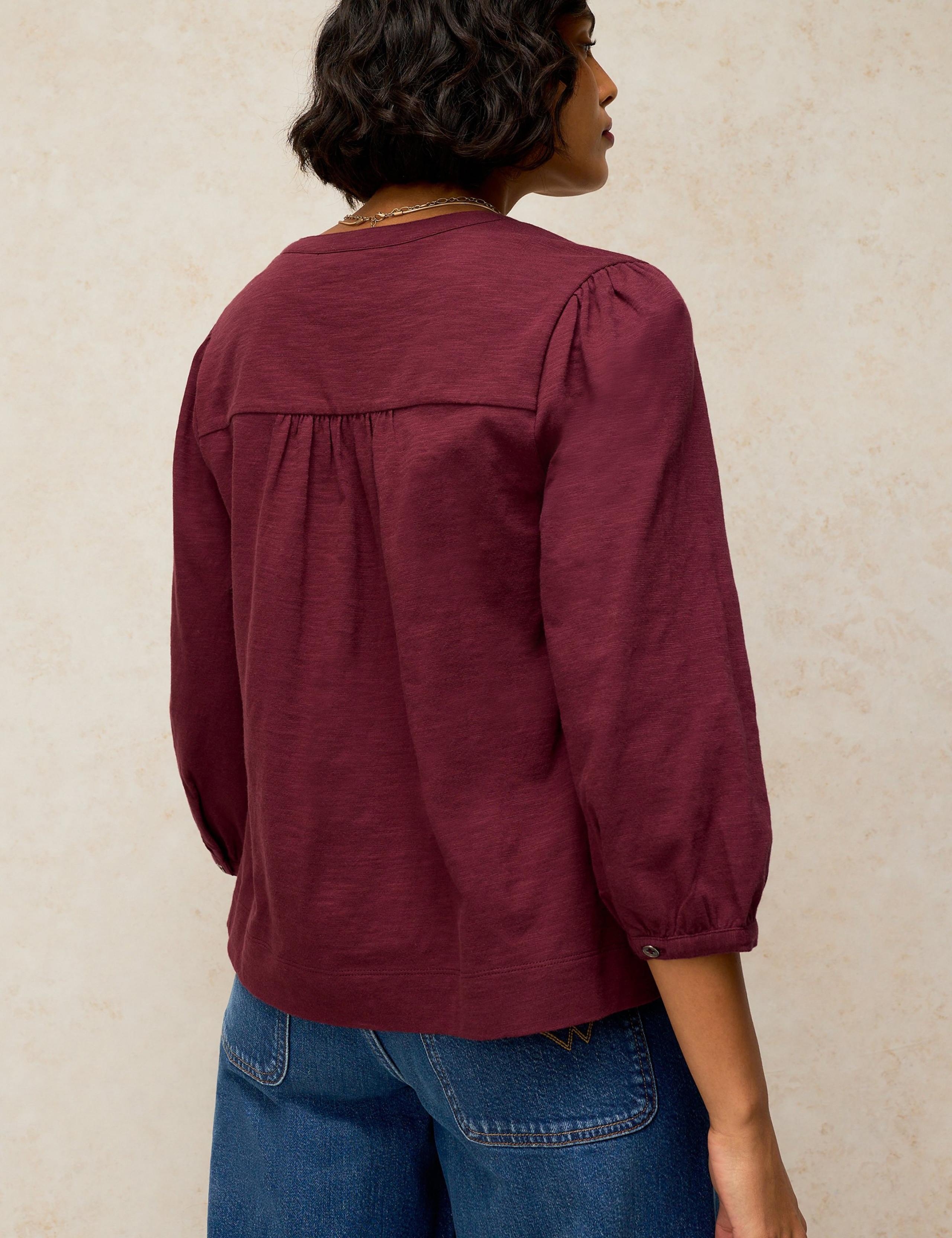 Pure Cotton Printed V Neck Top 4 of 6