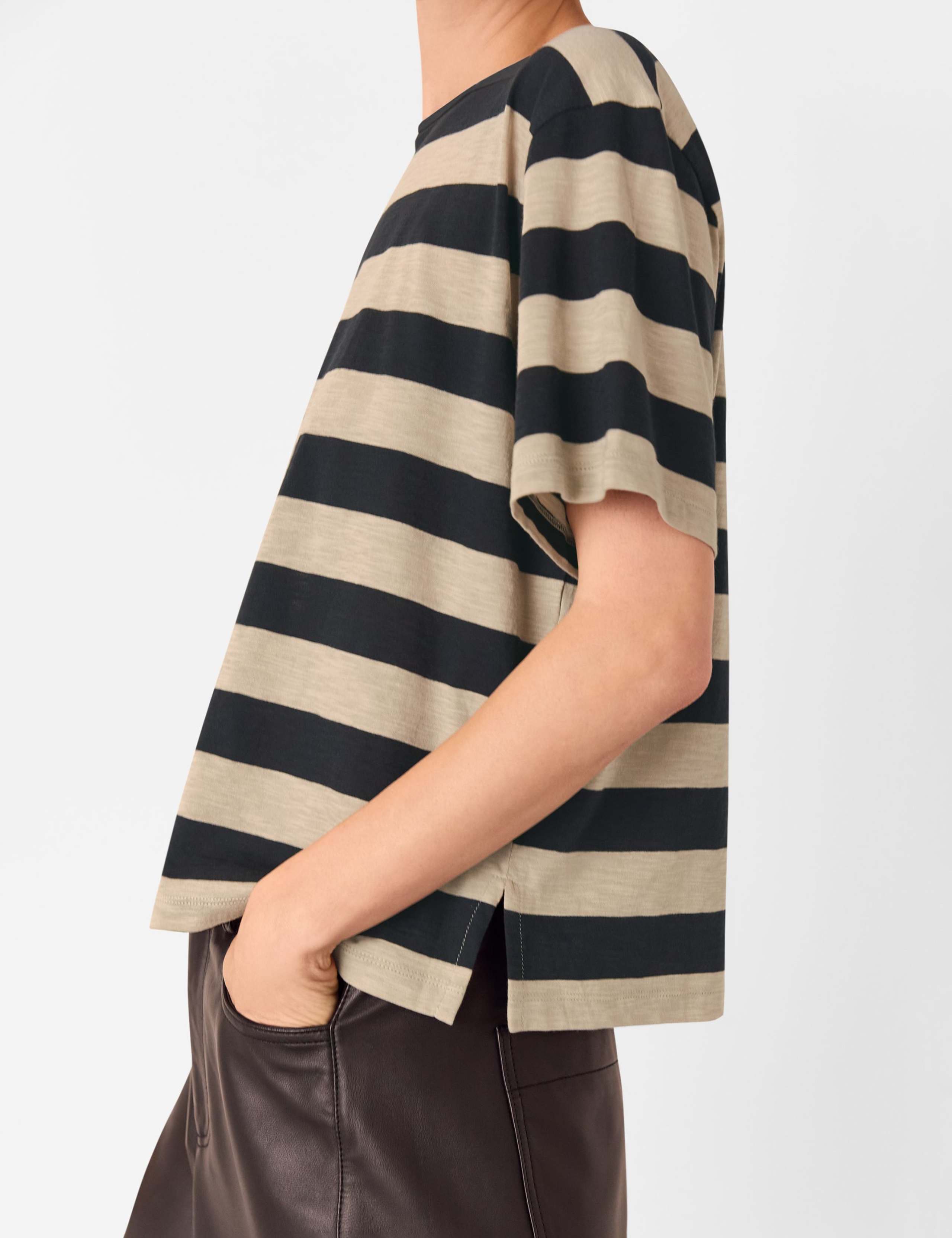 Pure Cotton Wide Striped T-Shirt 4 of 4