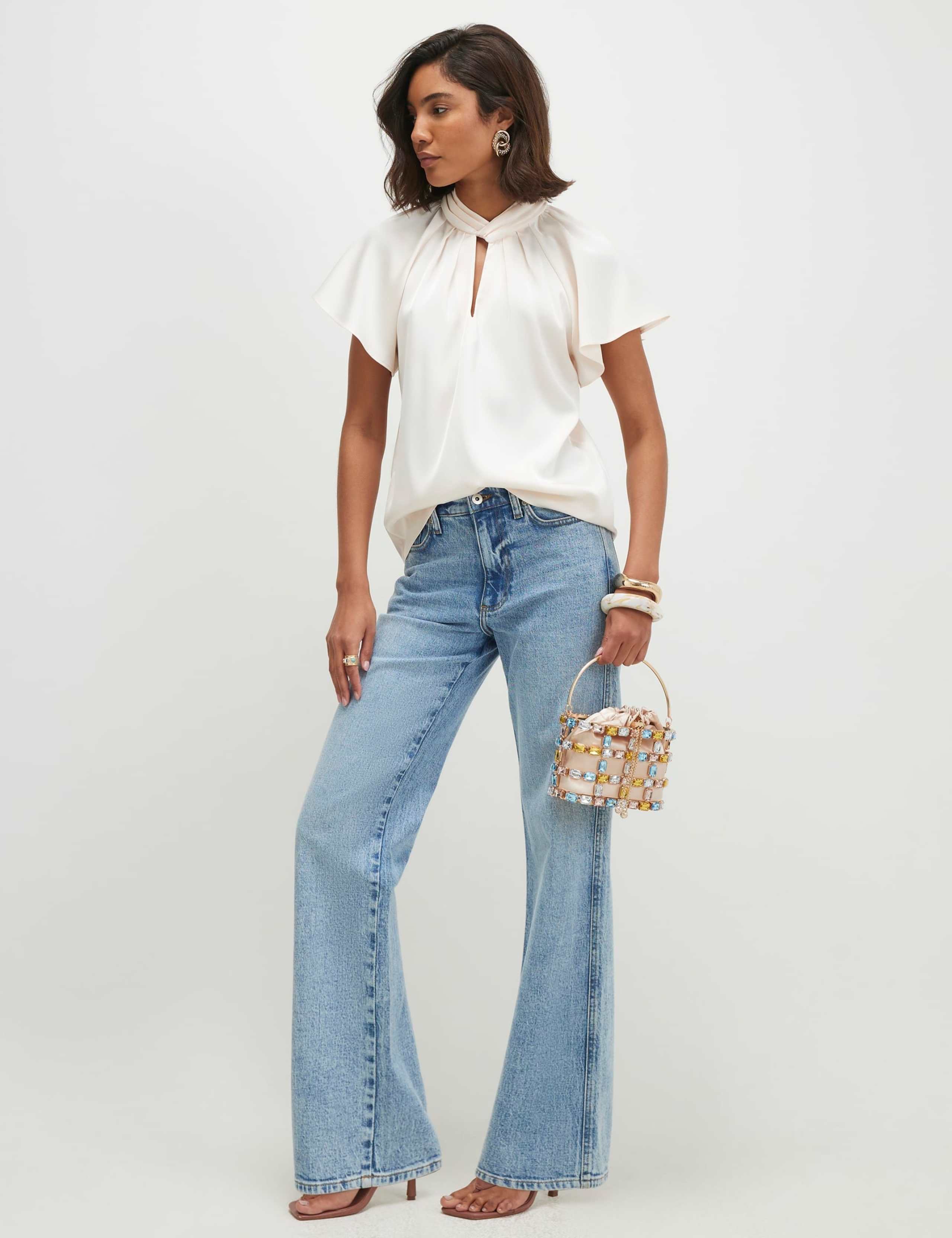 High Neck Angel Sleeve Blouse 3 of 4