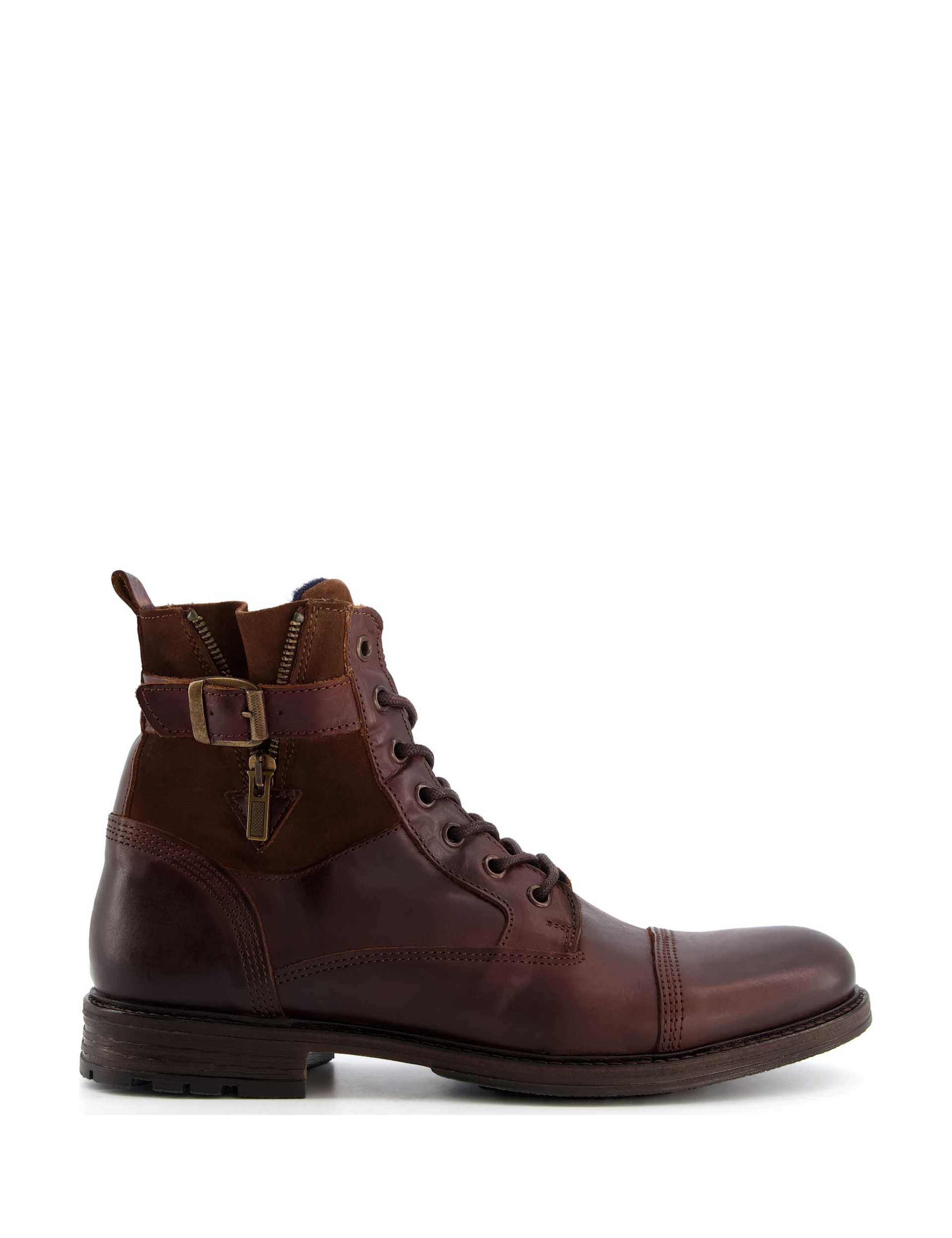 Call Leather Buckle Strap Zip Boots 1 of 6