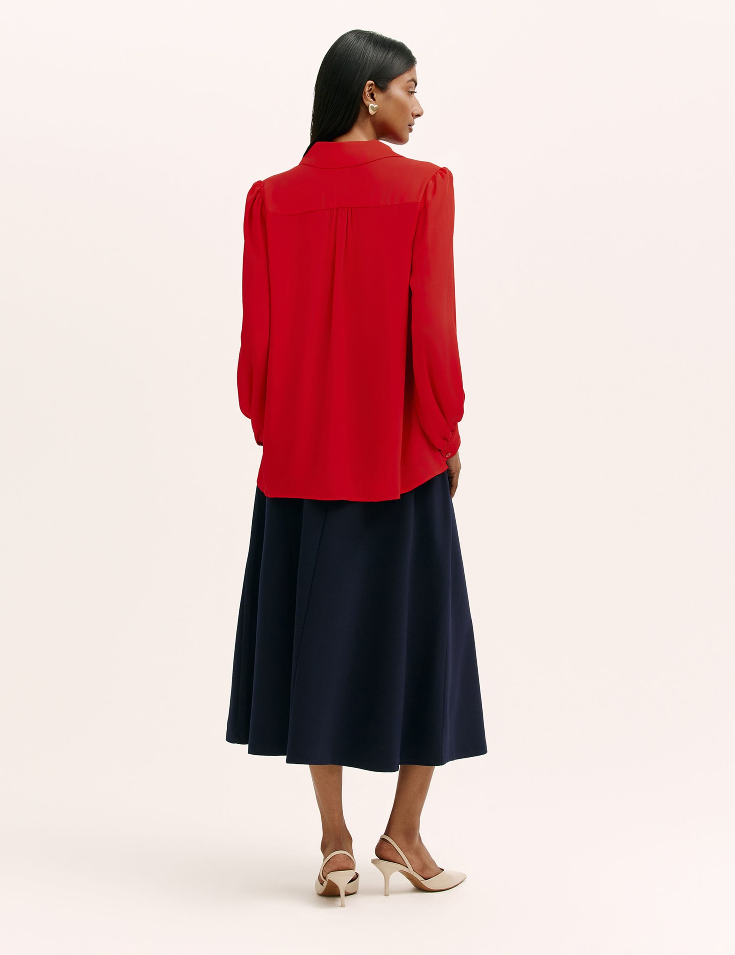 Chiffon Collared Button Through Blouse 3 of 4