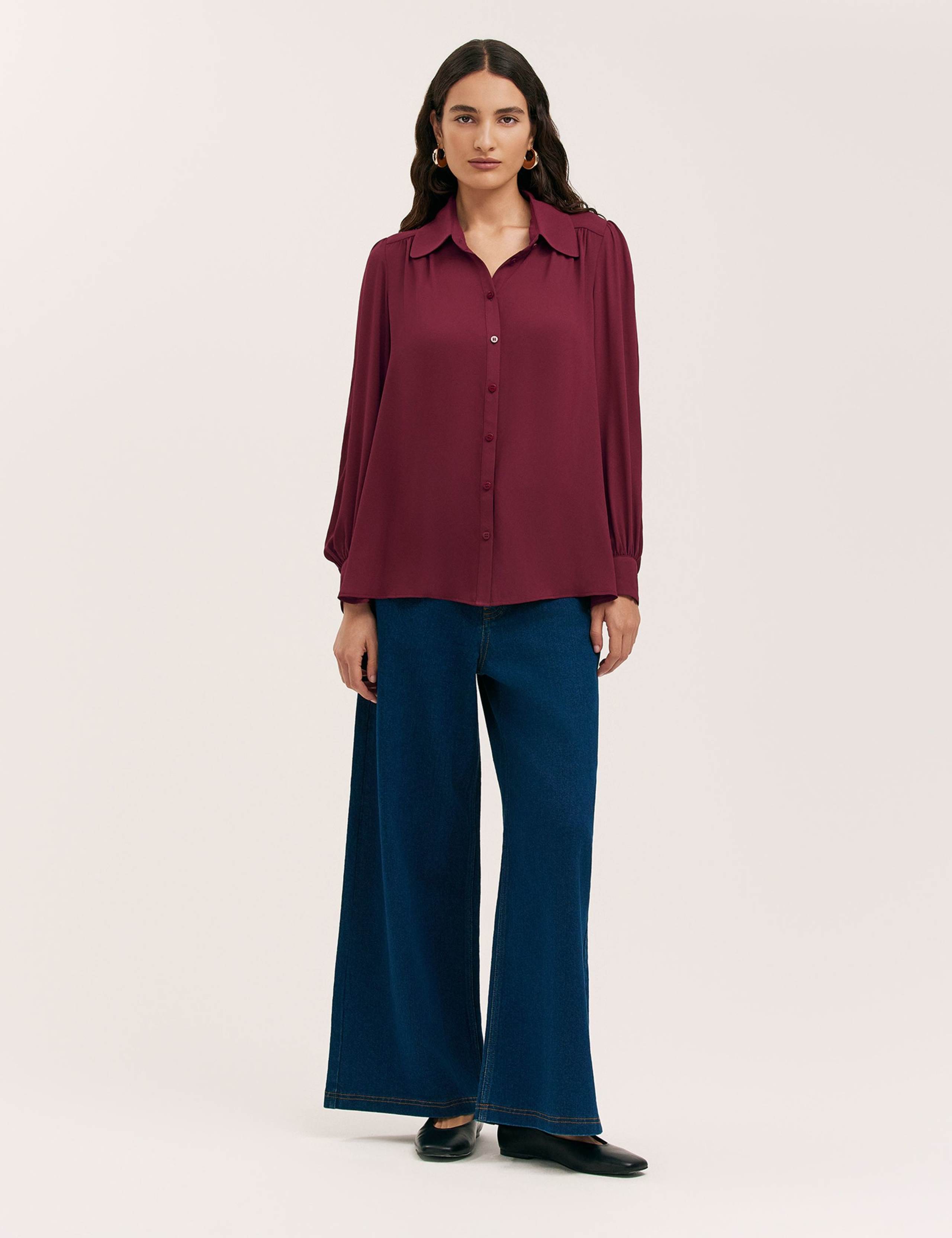Chiffon Collared Button Through Blouse 2 of 5