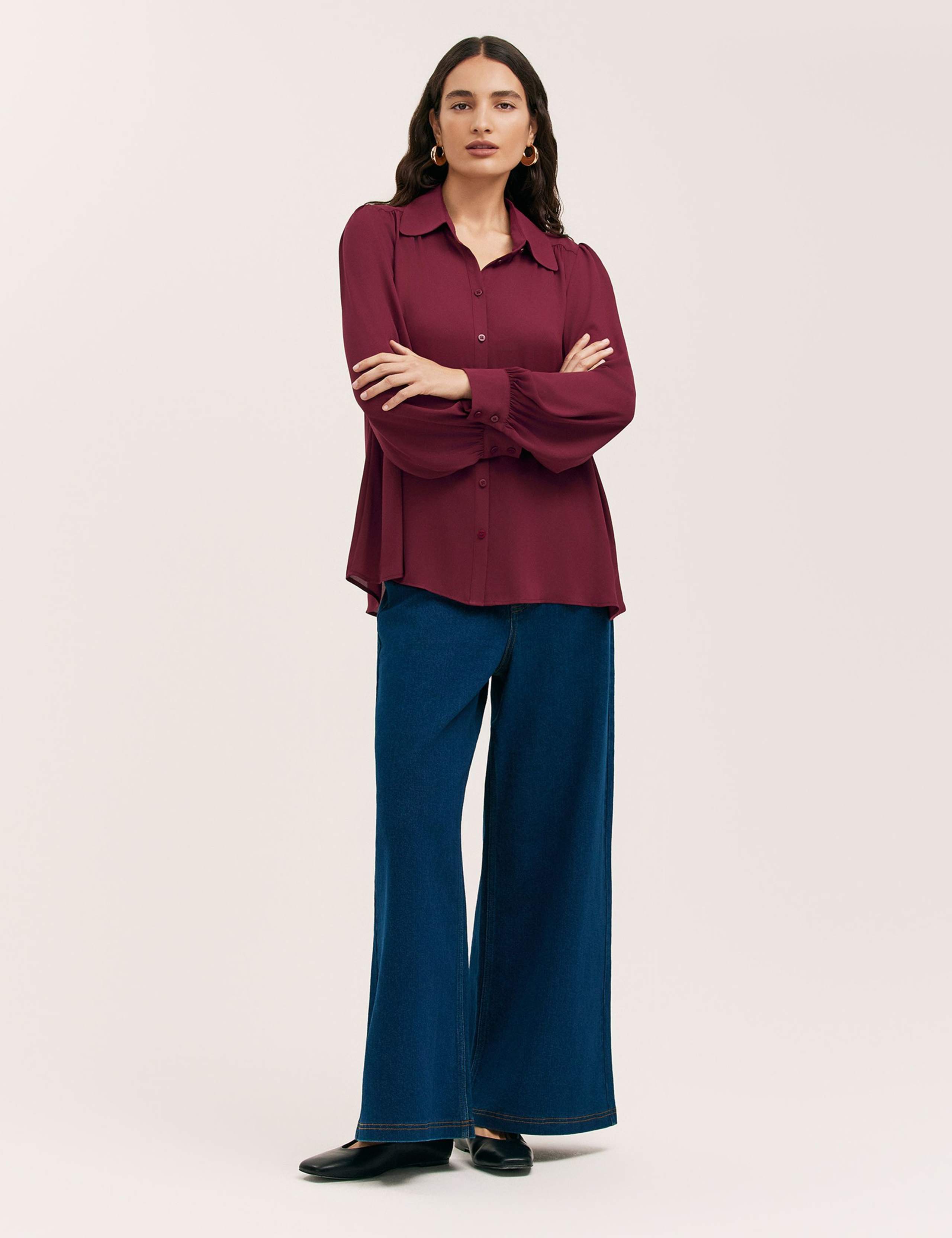 Chiffon Collared Button Through Blouse 3 of 5