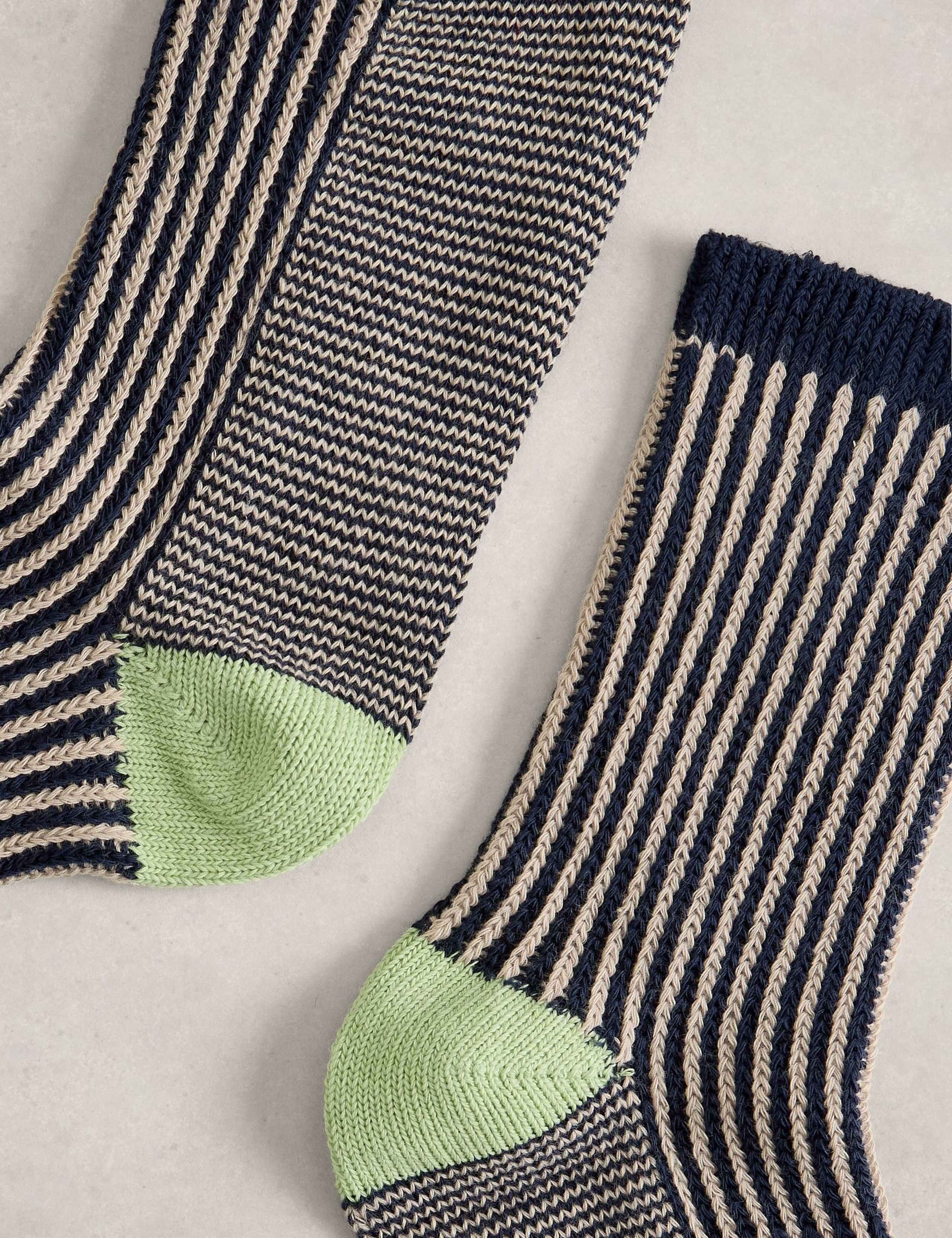 Thermal Cotton Rich Striped Welly Socks 2 of 2