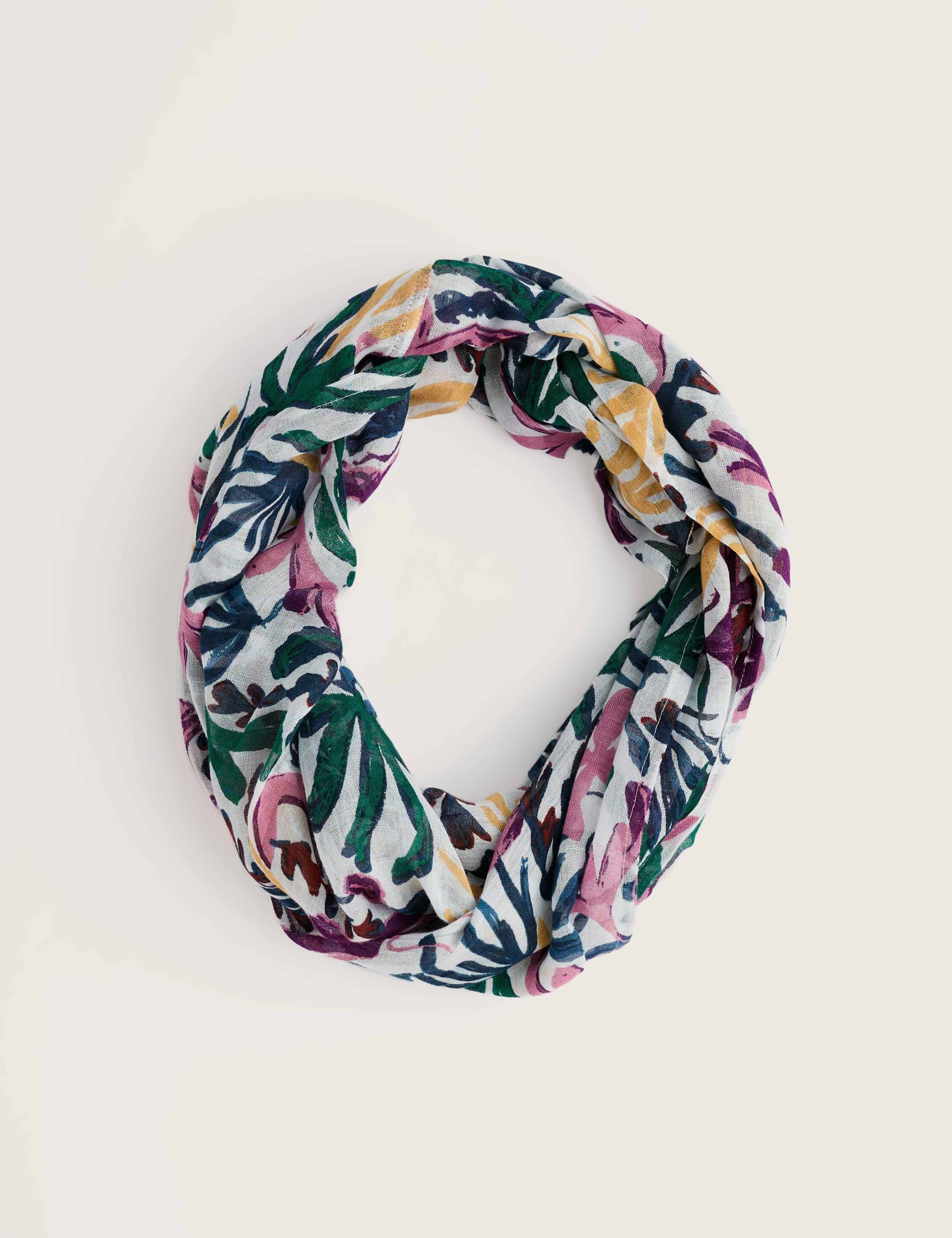 Modal Rich Floral Snood with Linen 2 of 4