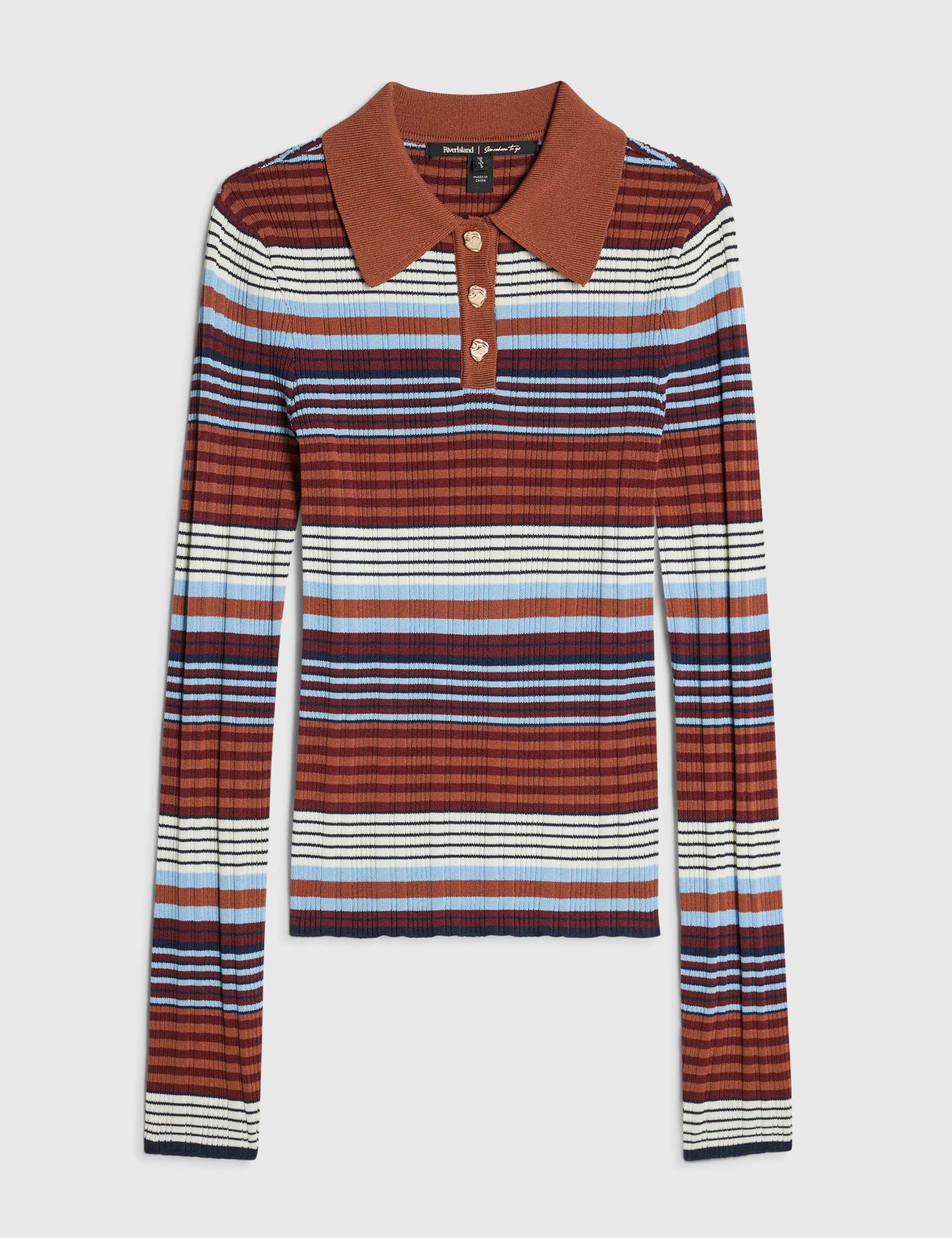 Striped Polo Top 3 of 5