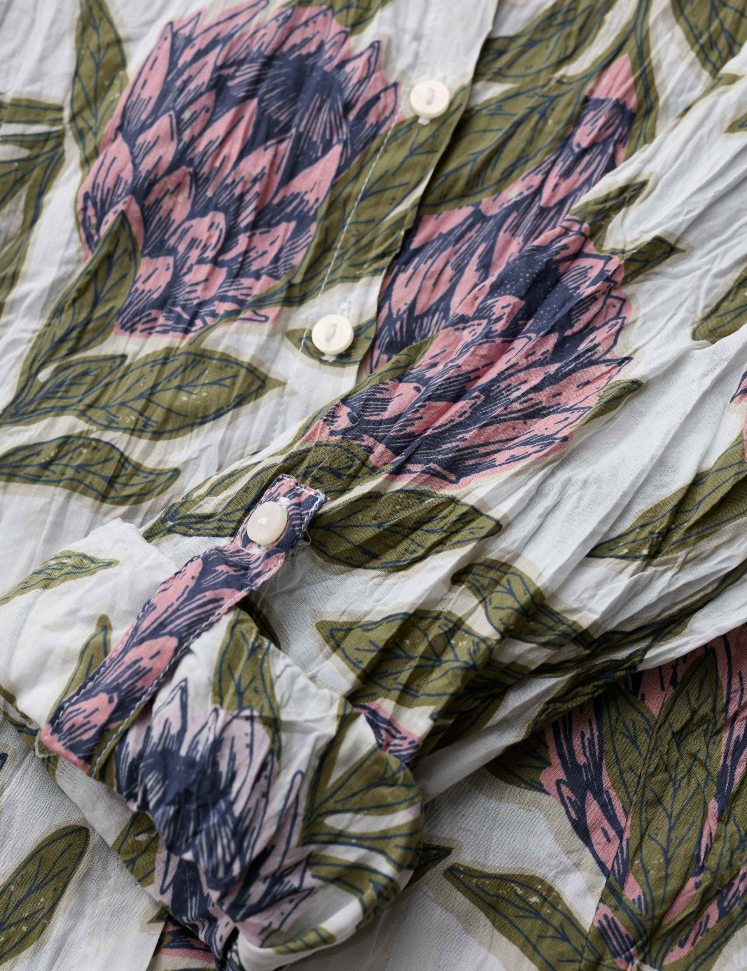 Pure Cotton Floral Collared Shirt 7 of 7