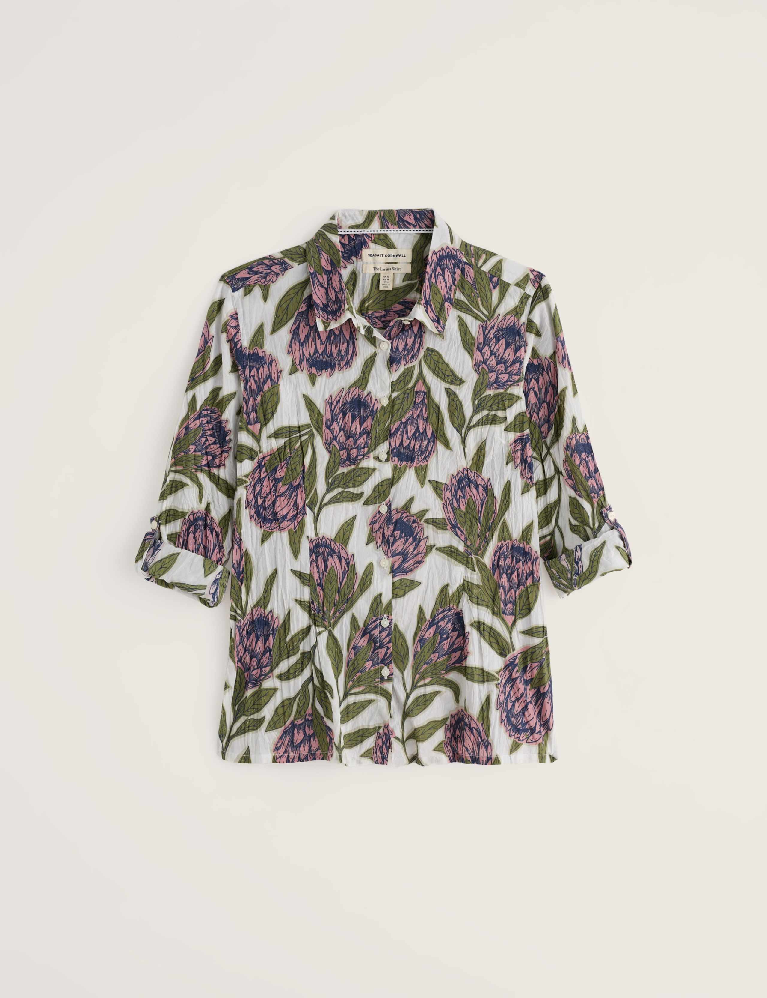 Pure Cotton Floral Collared Shirt 2 of 7