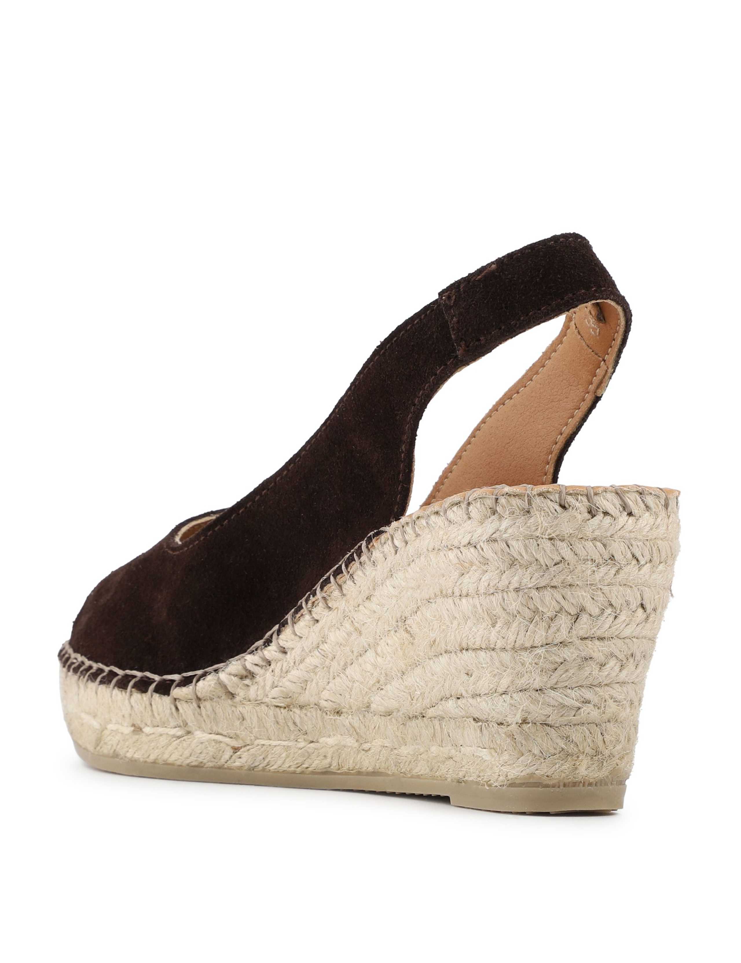 Wide Fit Suede Wedge Open Toe Espadrilles 4 of 5