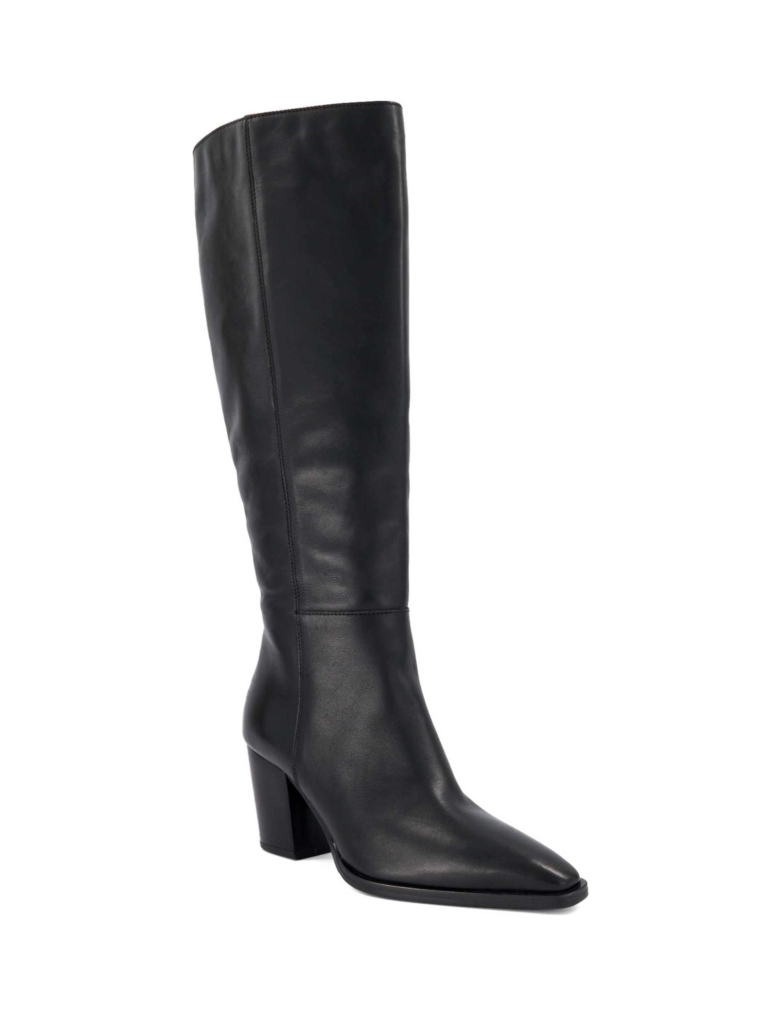 Tanners Leather Block Heel Knee Boots 2 of 4