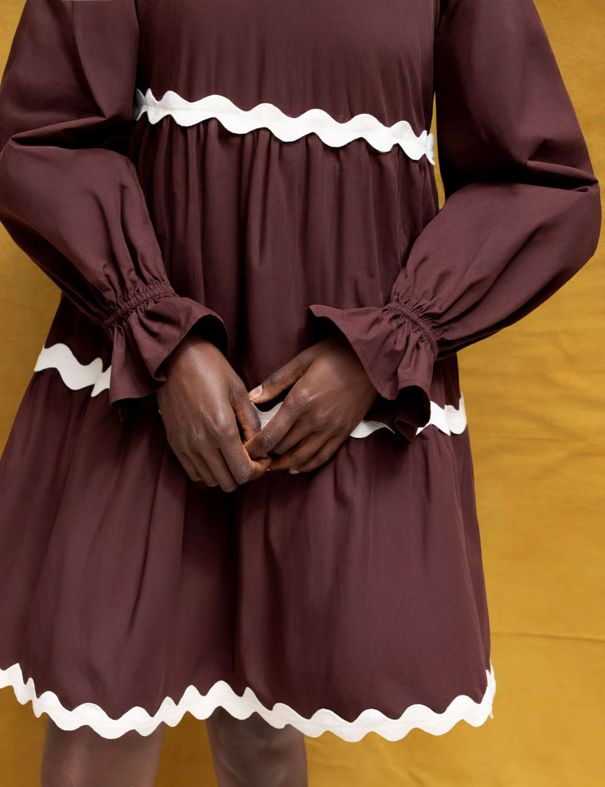 Pure Cotton Bardot Contrast Trim Mini Dress 6 of 6