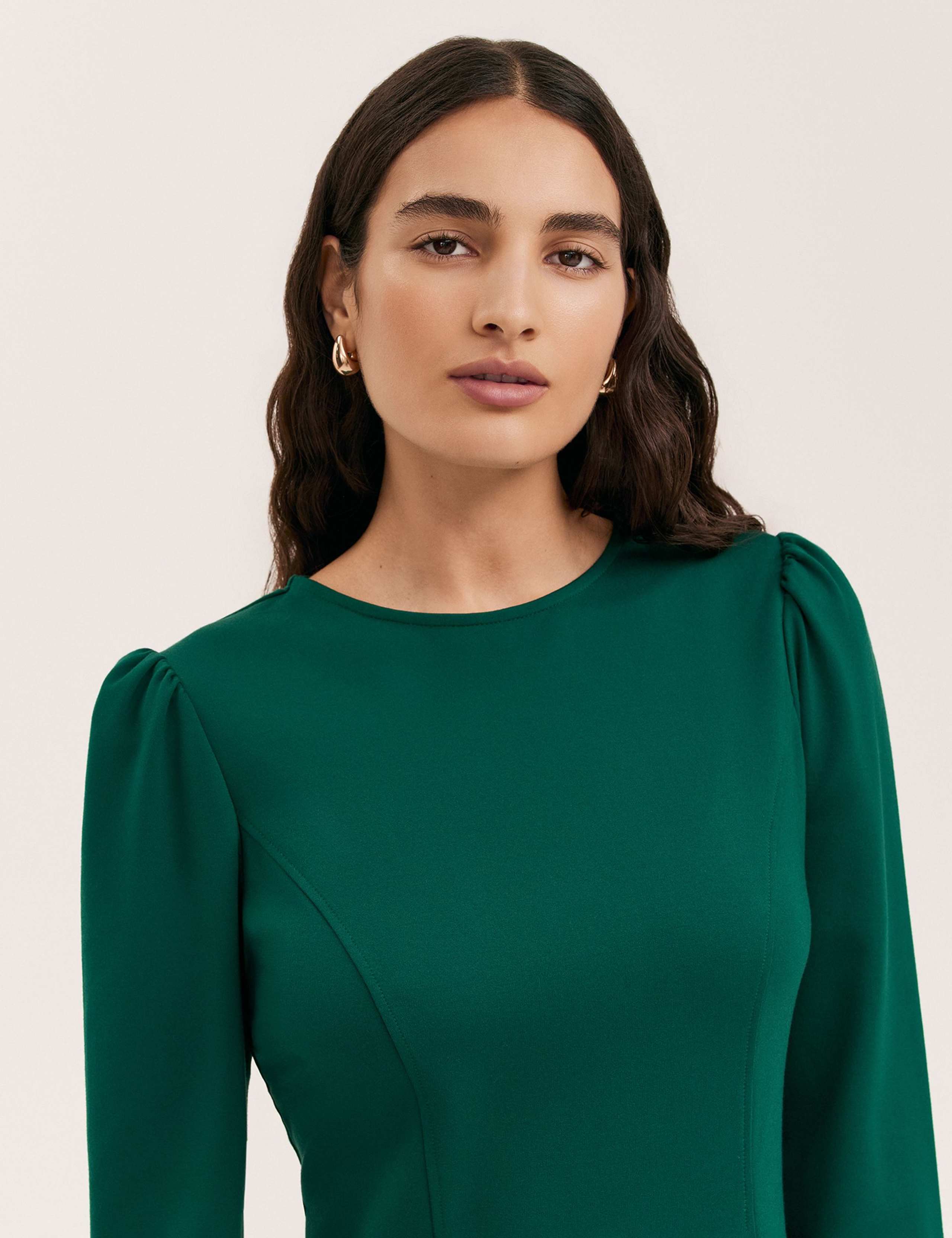 Jersey Zip Neck Midi Skater Dress 4 of 4