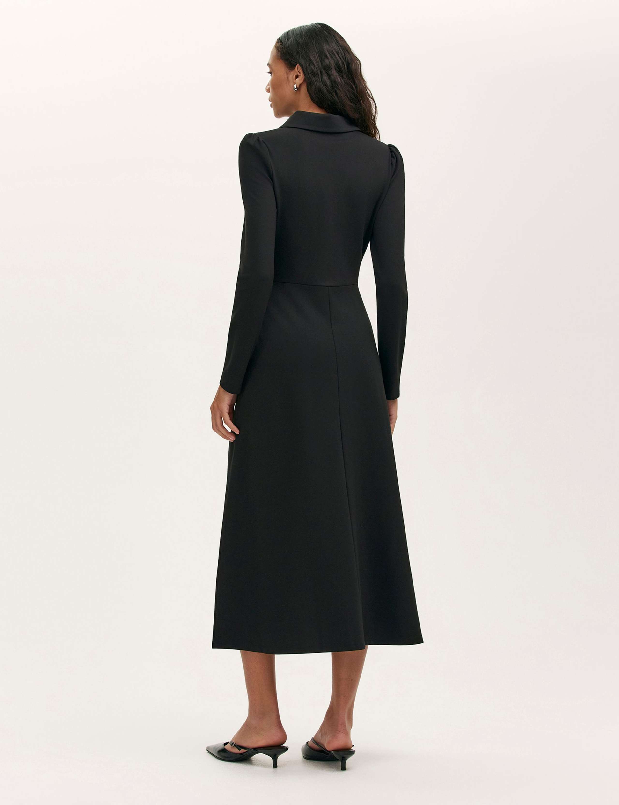 Jersey Zip Neck Midi Skater Dress 2 of 4