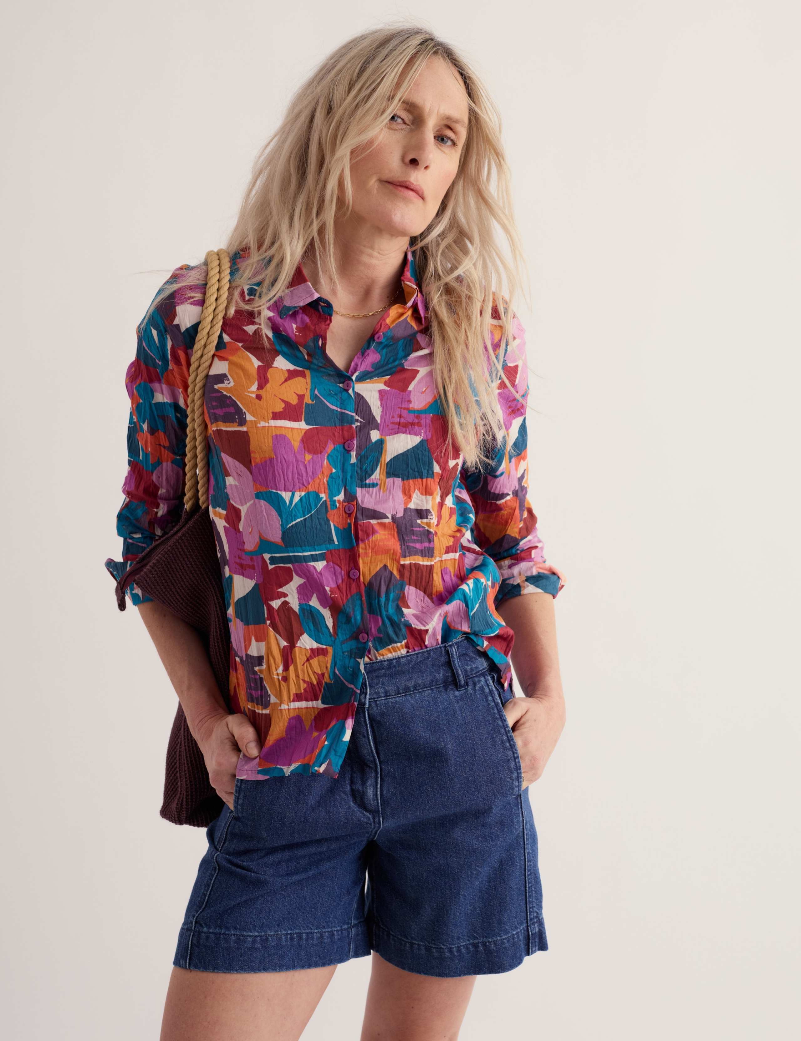 Pure Cotton Floral Collared Shirt 5 of 6