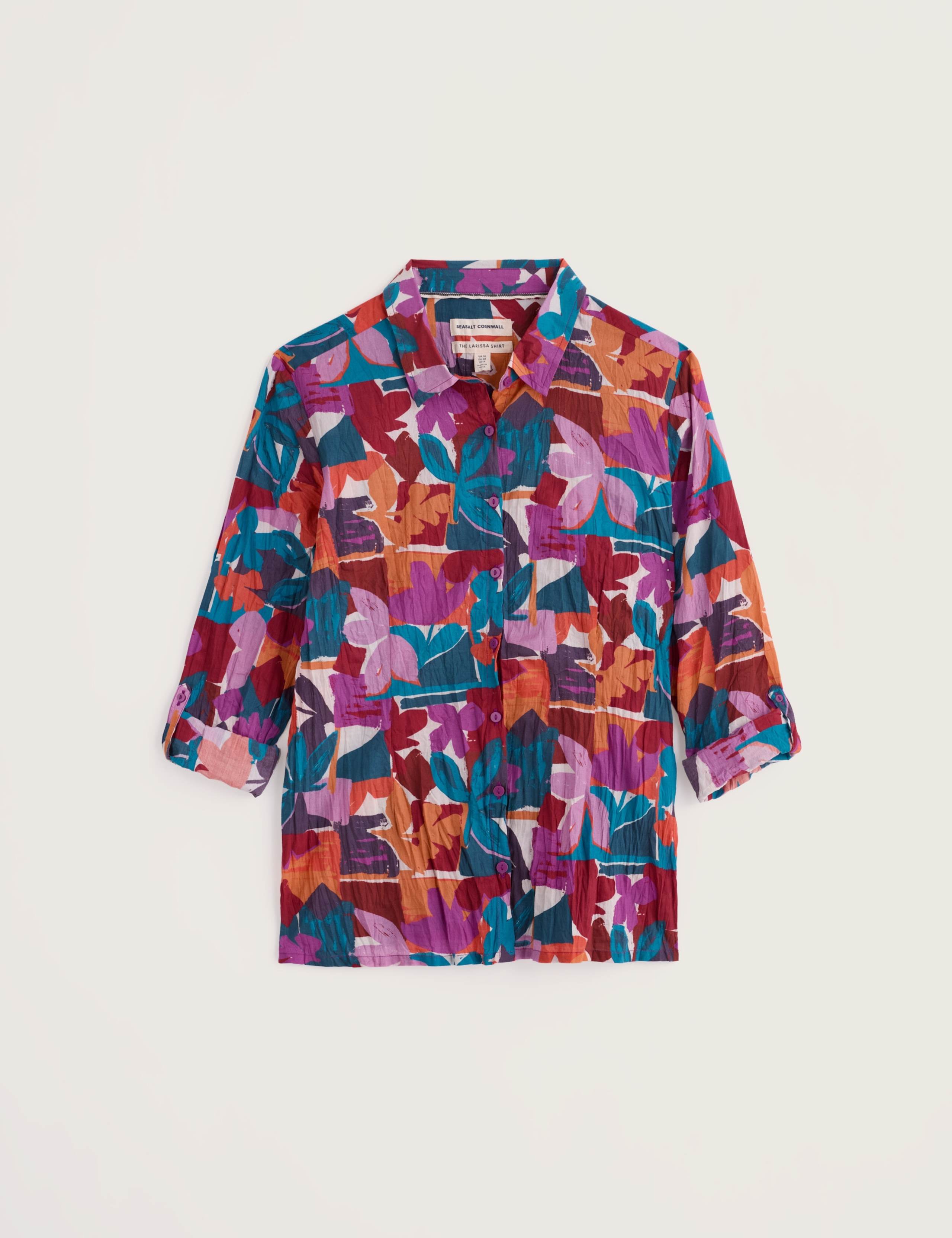 Pure Cotton Floral Collared Shirt 2 of 6