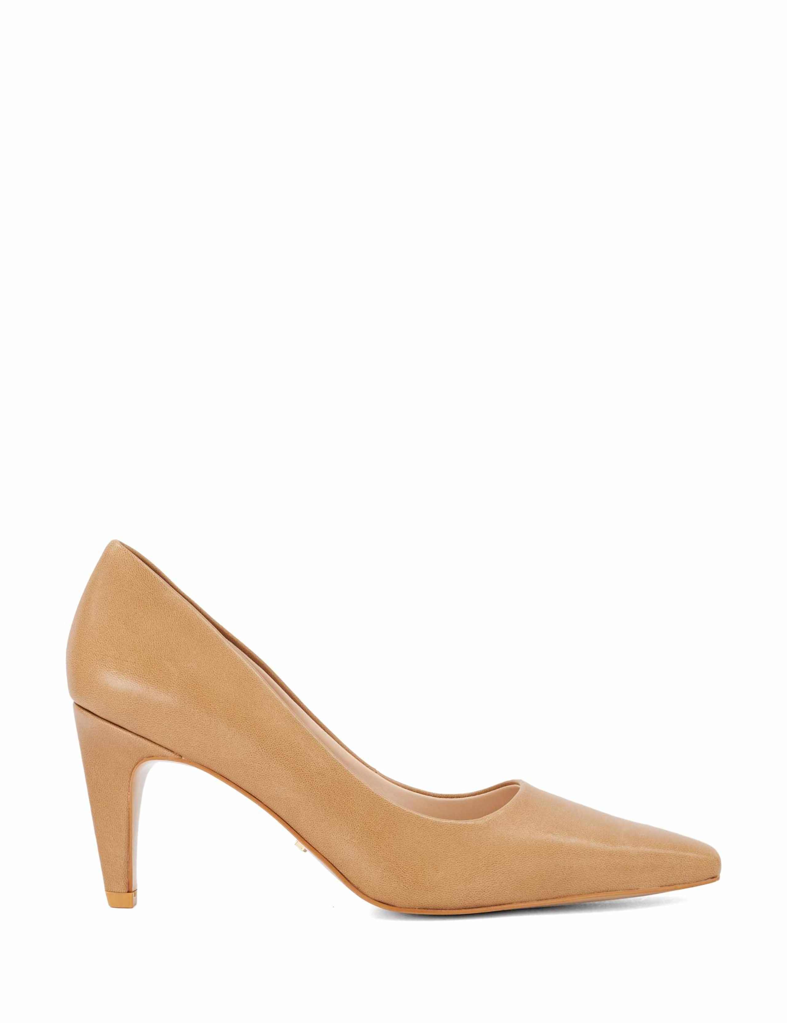 Astrids Leather Square Toe Court Heels 1 of 5