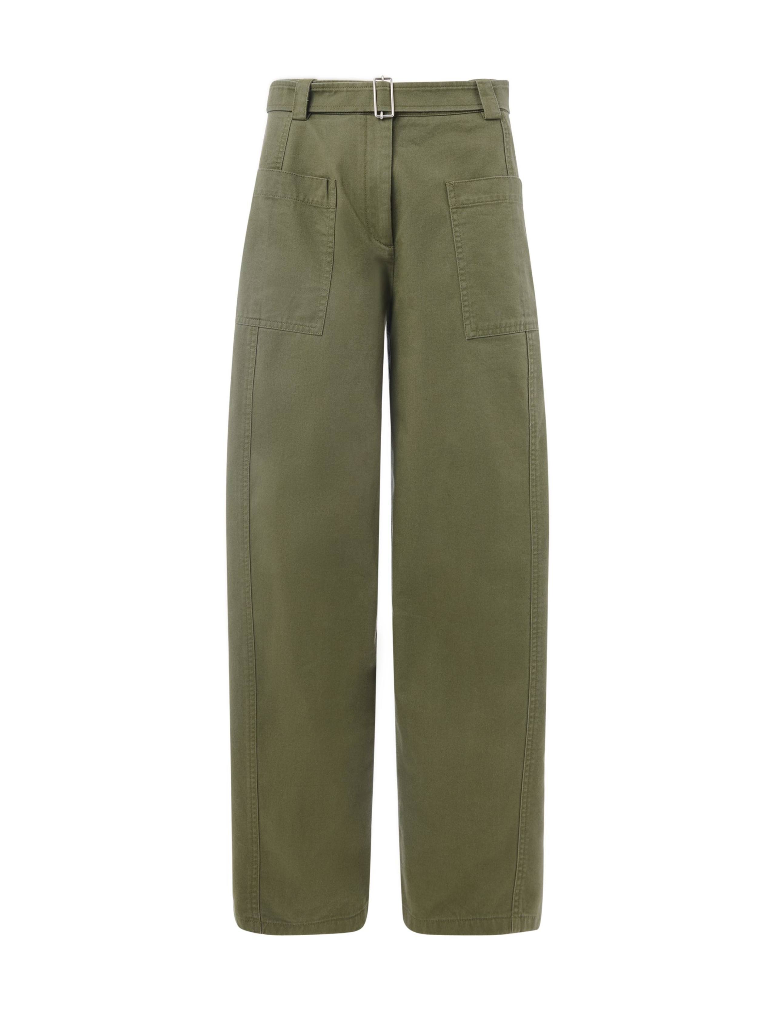 Pure Cotton Barrel Leg Ankle Grazer Trousers 2 of 4