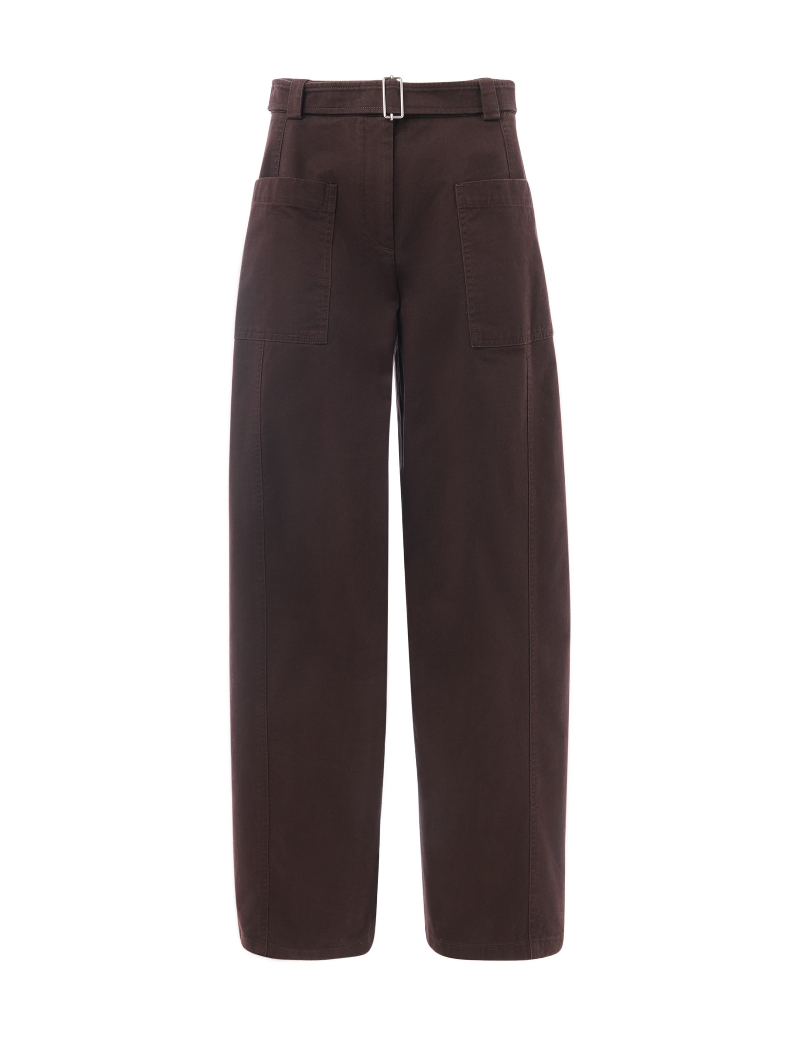 Pure Cotton Barrel Leg Ankle Grazer Trousers 2 of 4