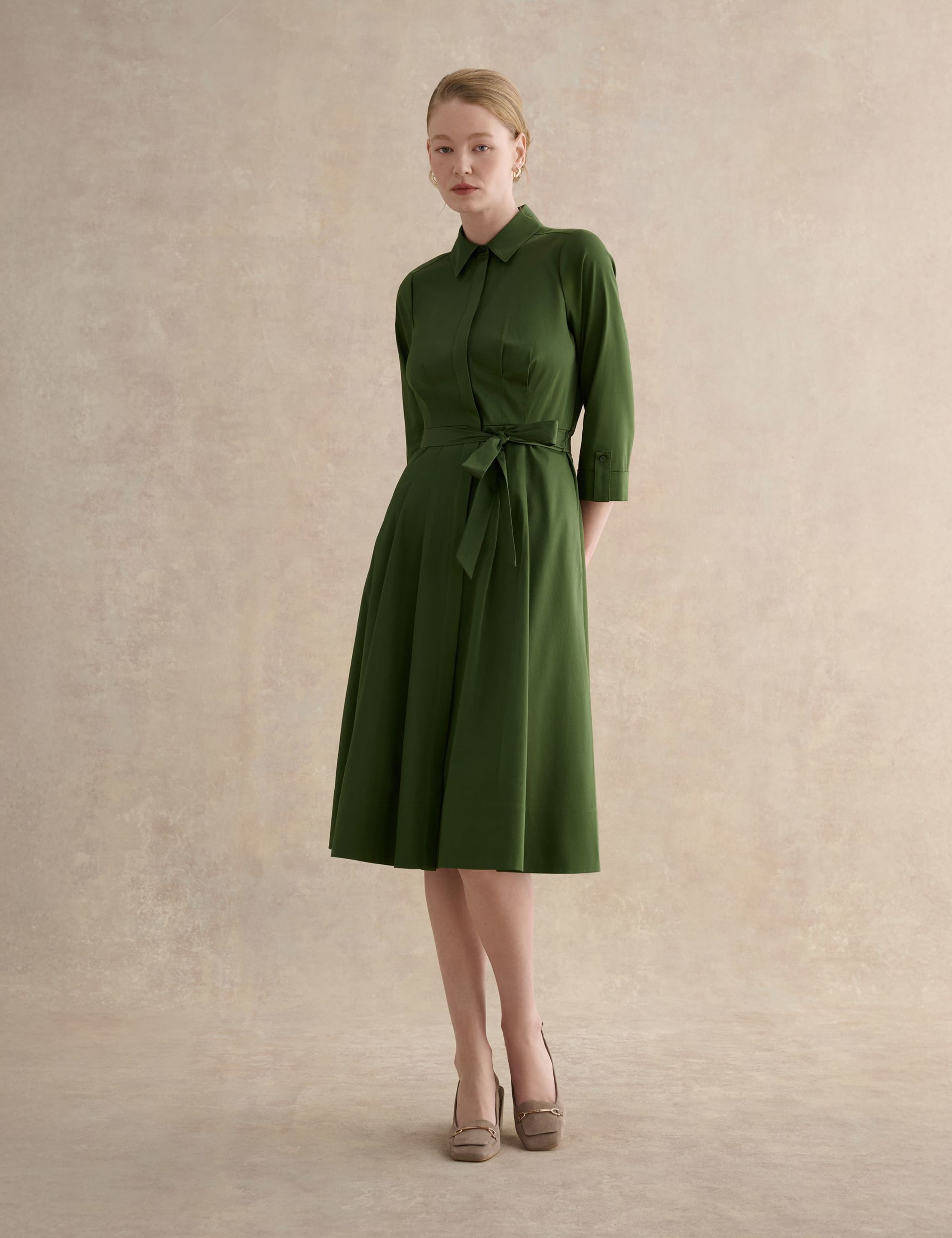 Cotton Rich Midi Skater Dress 3 of 5