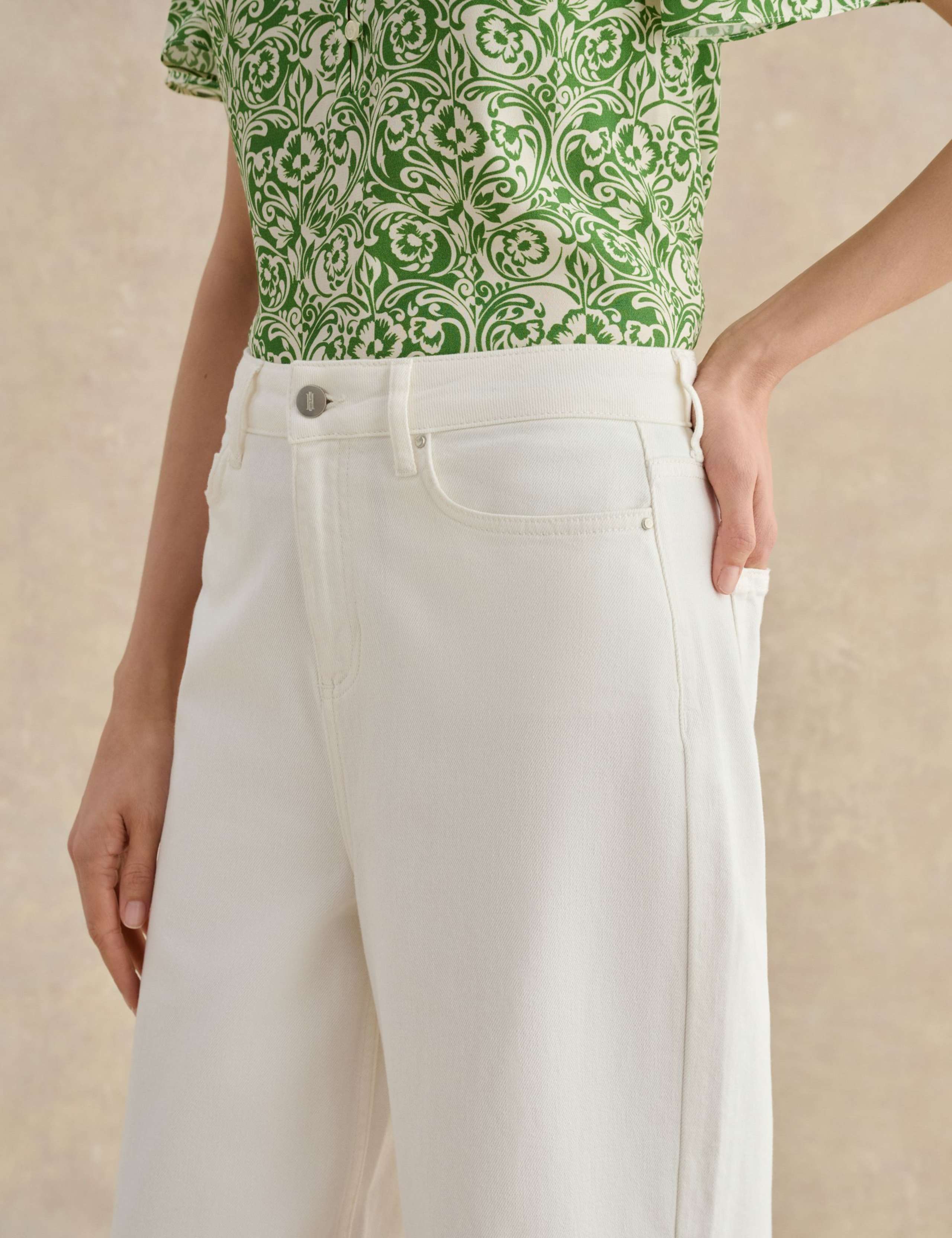 High Waisted Wide Leg Cropped Jeans 5 of 5