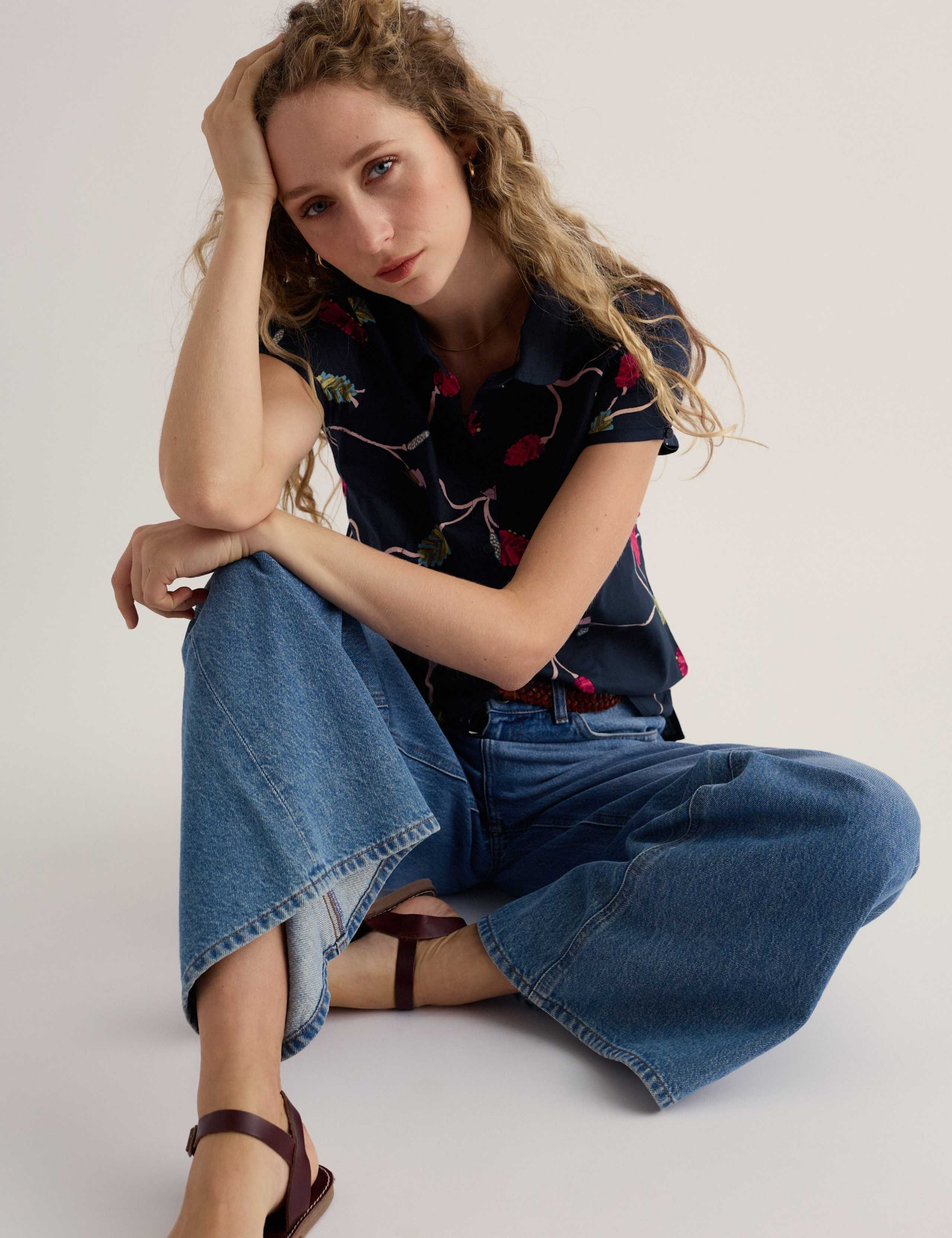 Pure Cotton Floral Collared Shirt 3 of 5