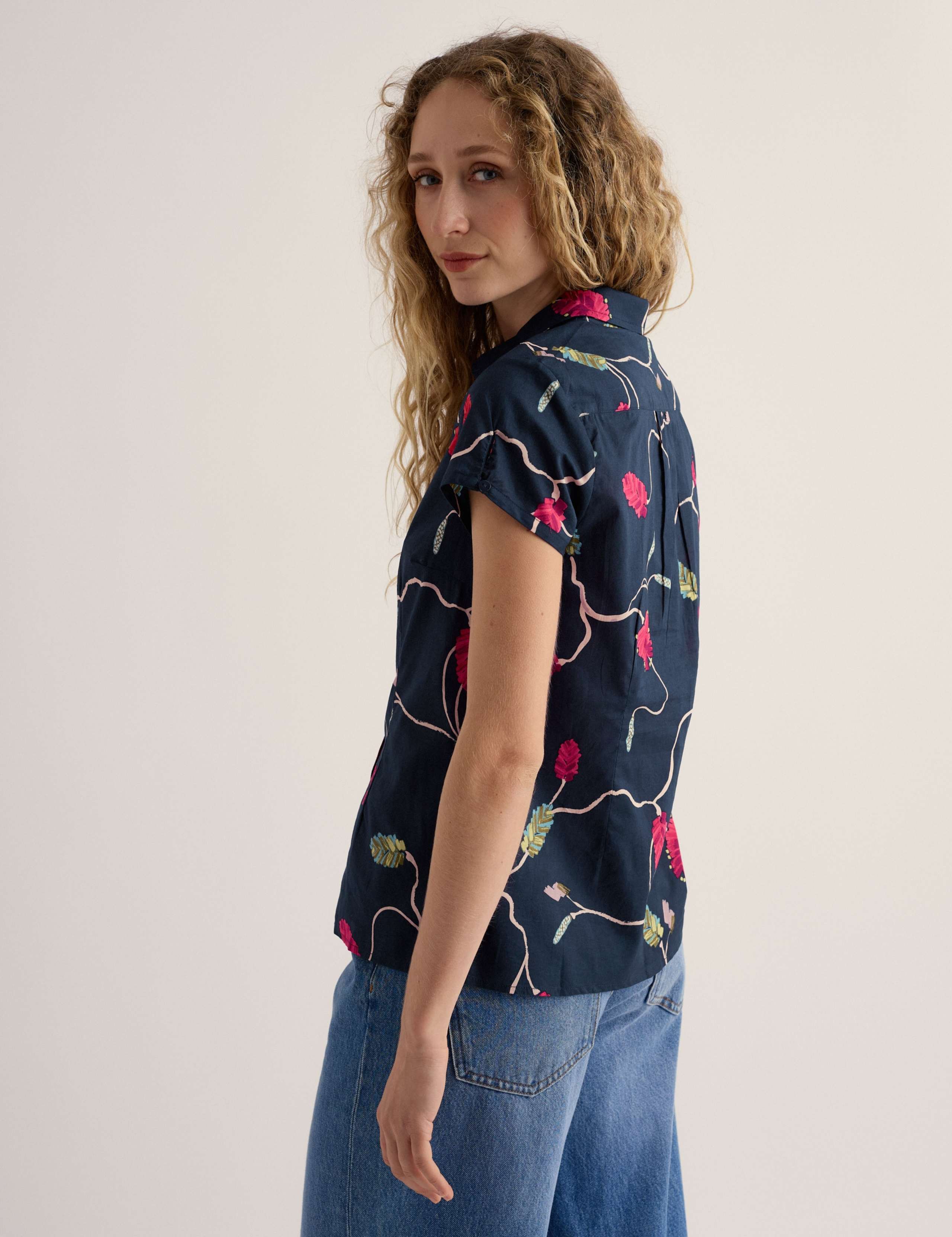 Pure Cotton Floral Collared Shirt 4 of 5