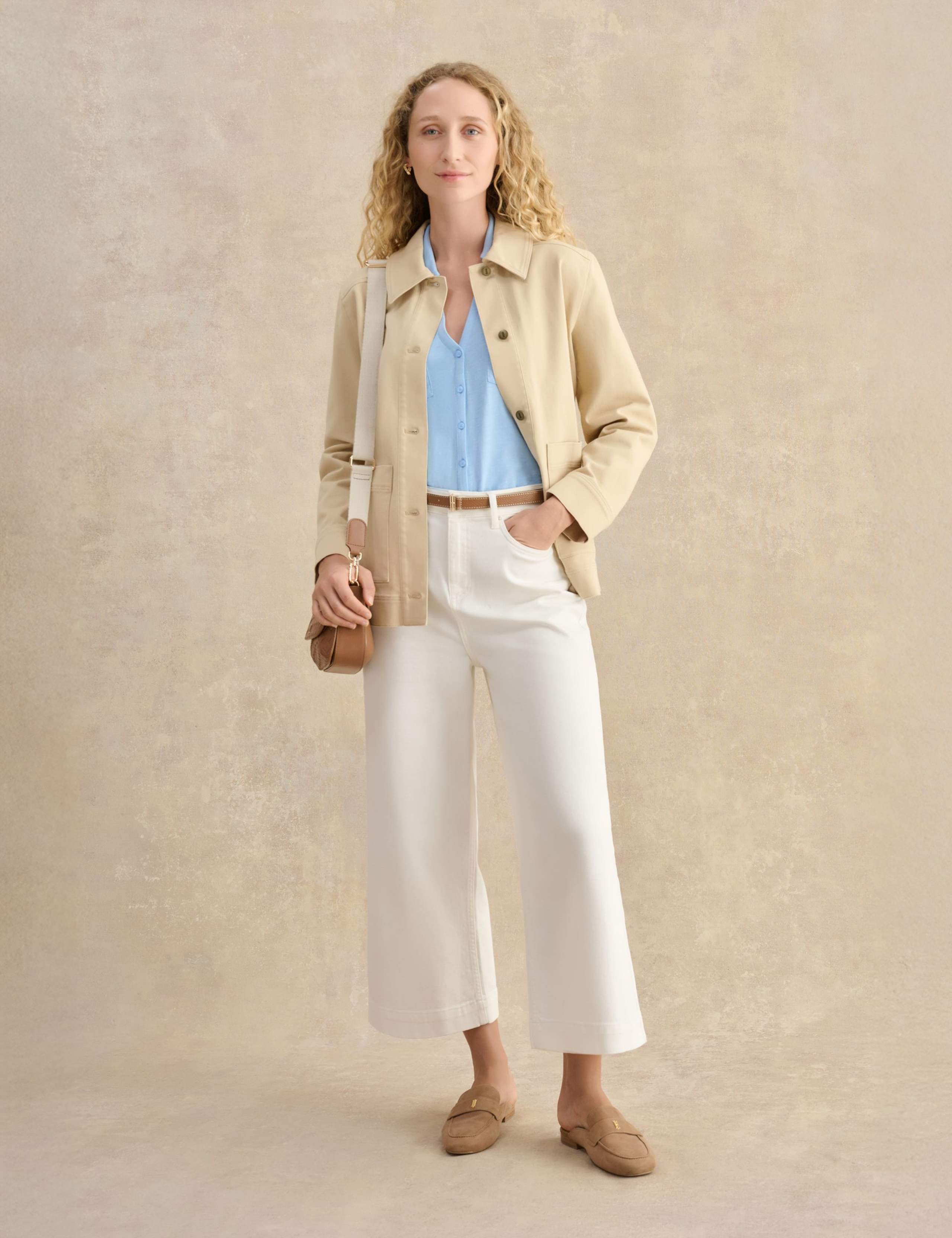 Pure Cotton Collared V-Neck 3/4 Sleeve Shirt 4 of 5