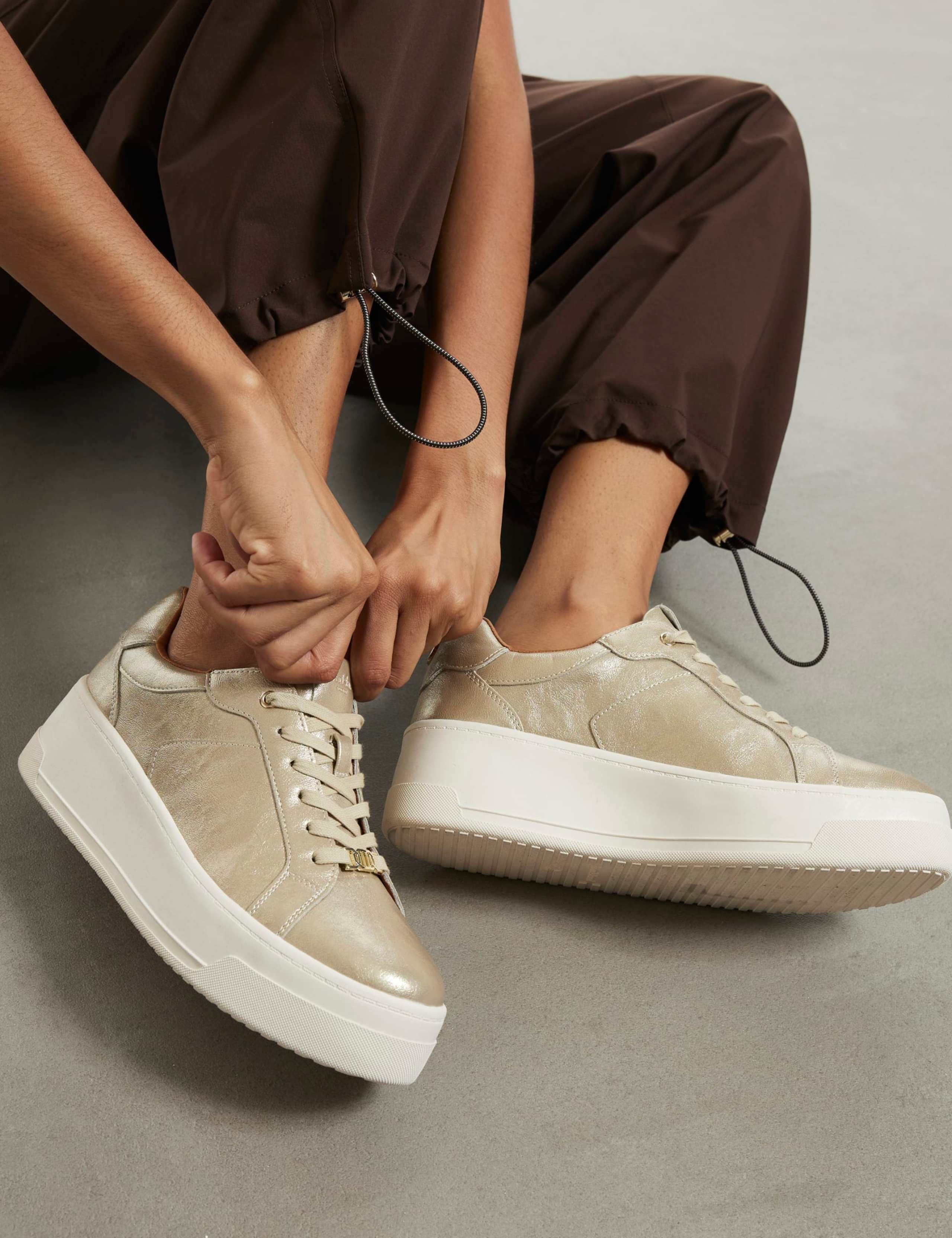 Metallic Lace Up Chunky Trainers 1 of 6