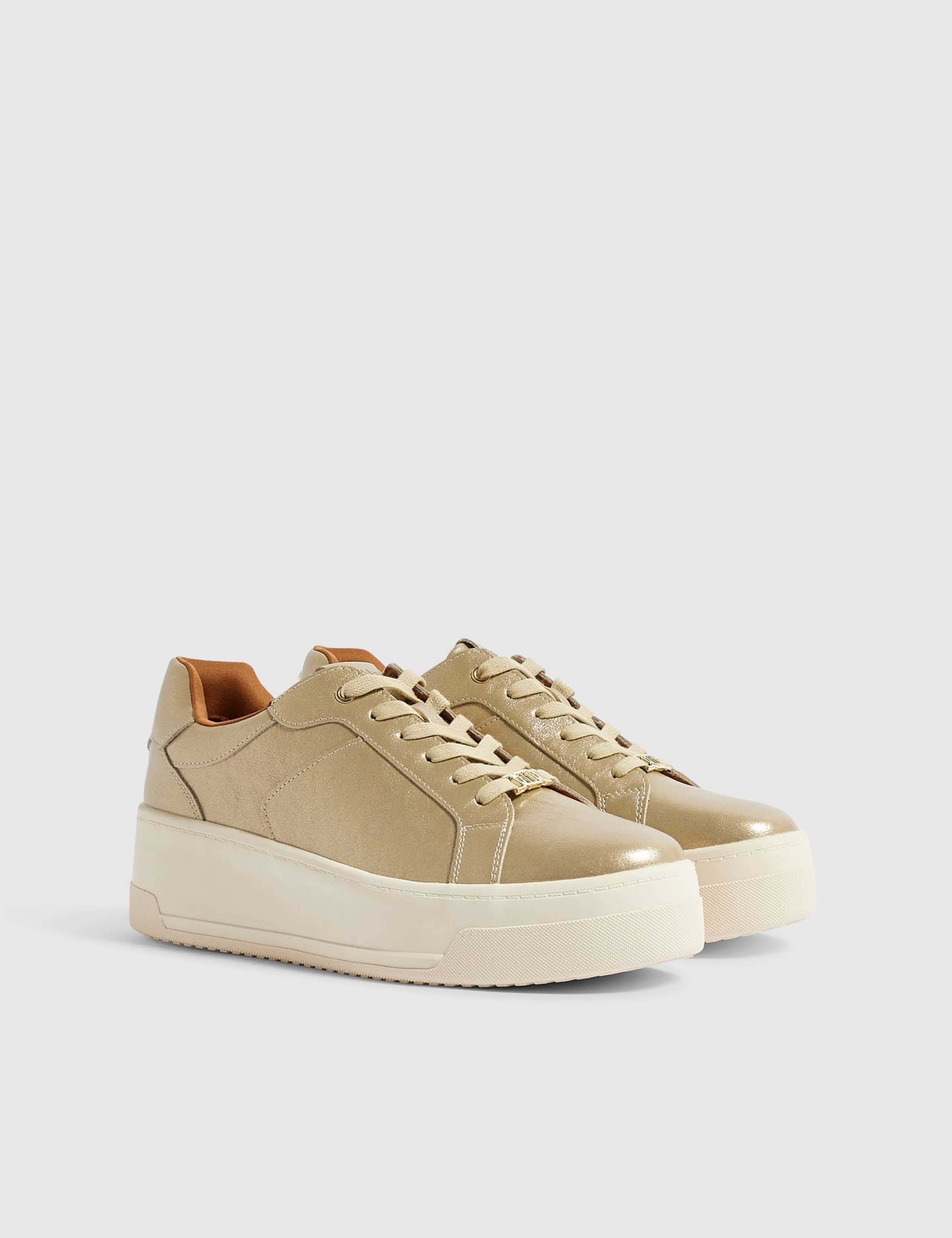 Metallic Lace Up Chunky Trainers 2 of 6