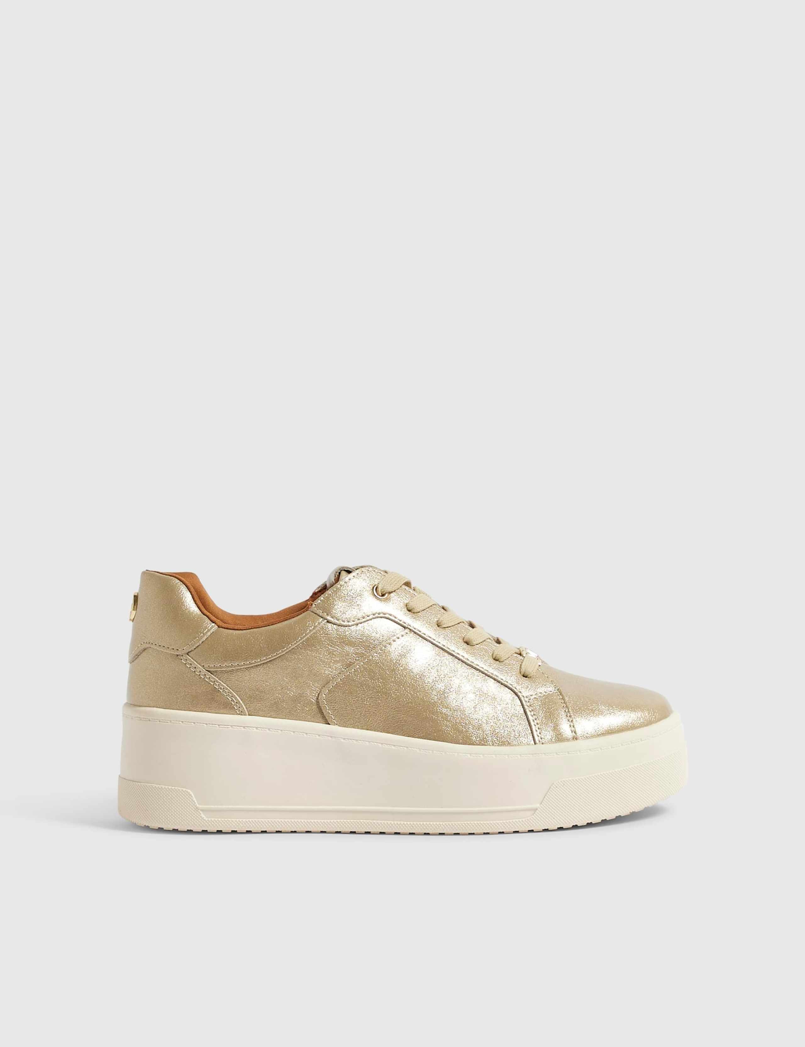 Metallic Lace Up Chunky Trainers 3 of 6