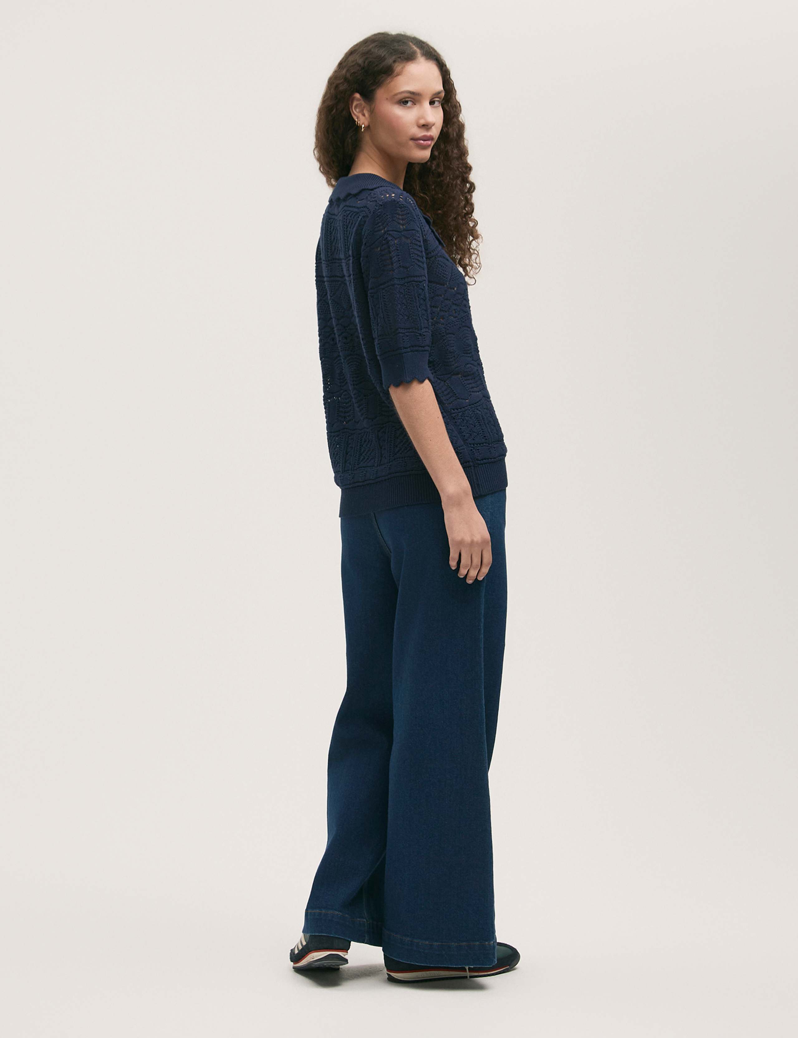 Pure Cotton Knitted Short Sleeve Cardigan 3 of 4