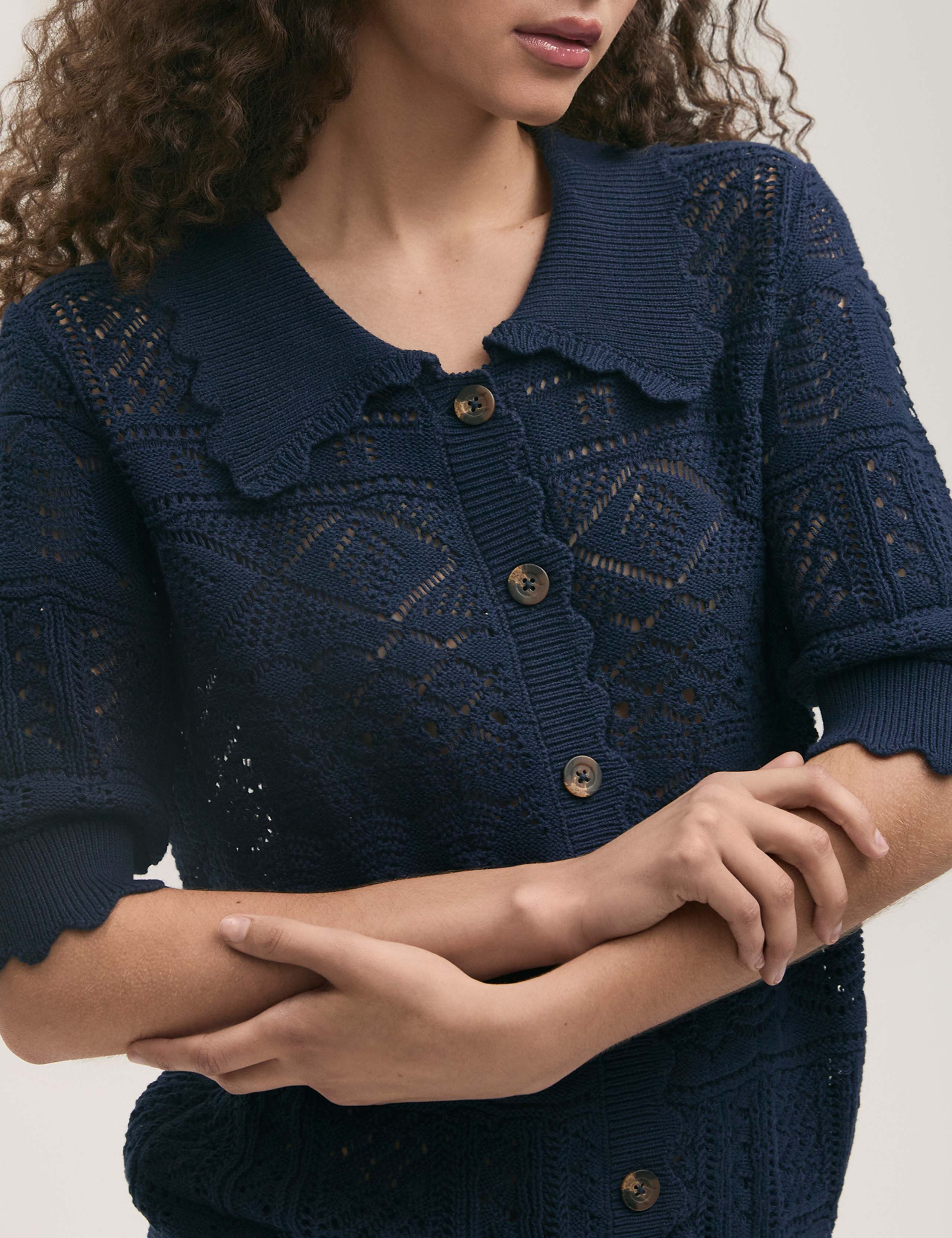 Pure Cotton Knitted Short Sleeve Cardigan 4 of 4