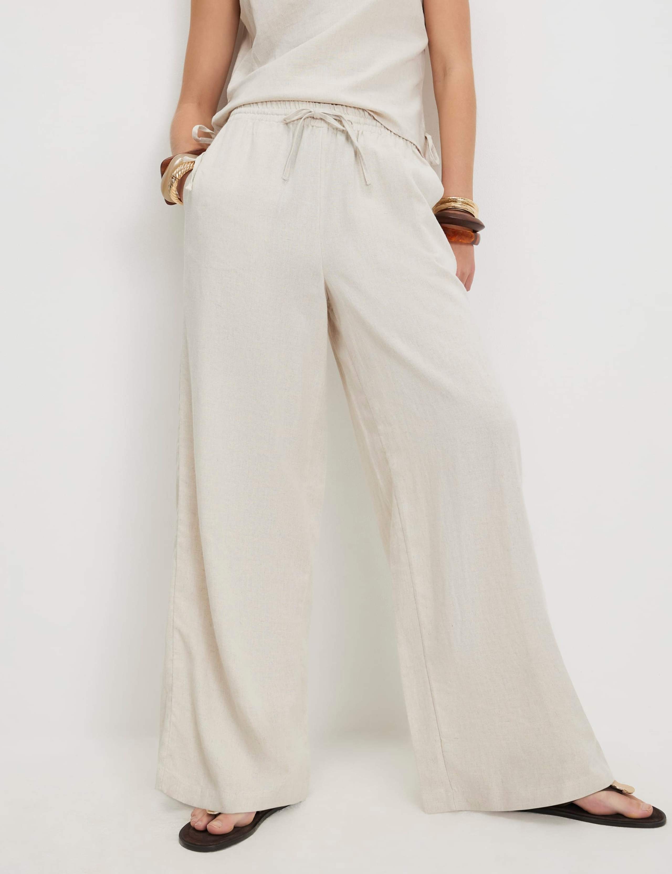 Linen Rich Wide Leg Trousers 3 of 6