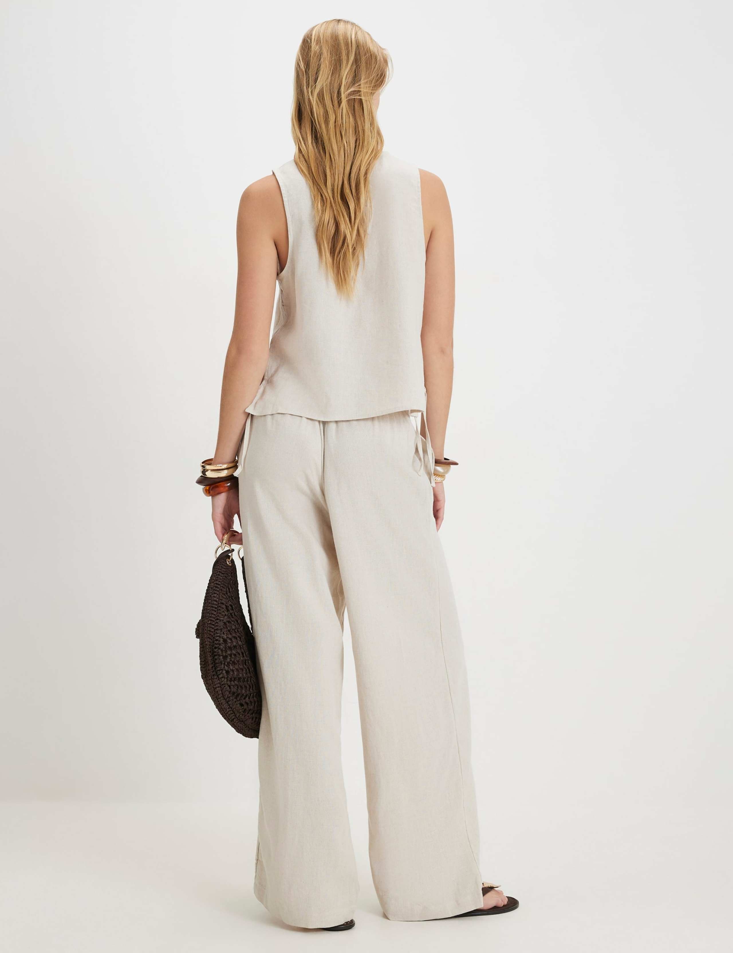 Linen Rich Wide Leg Trousers 4 of 6