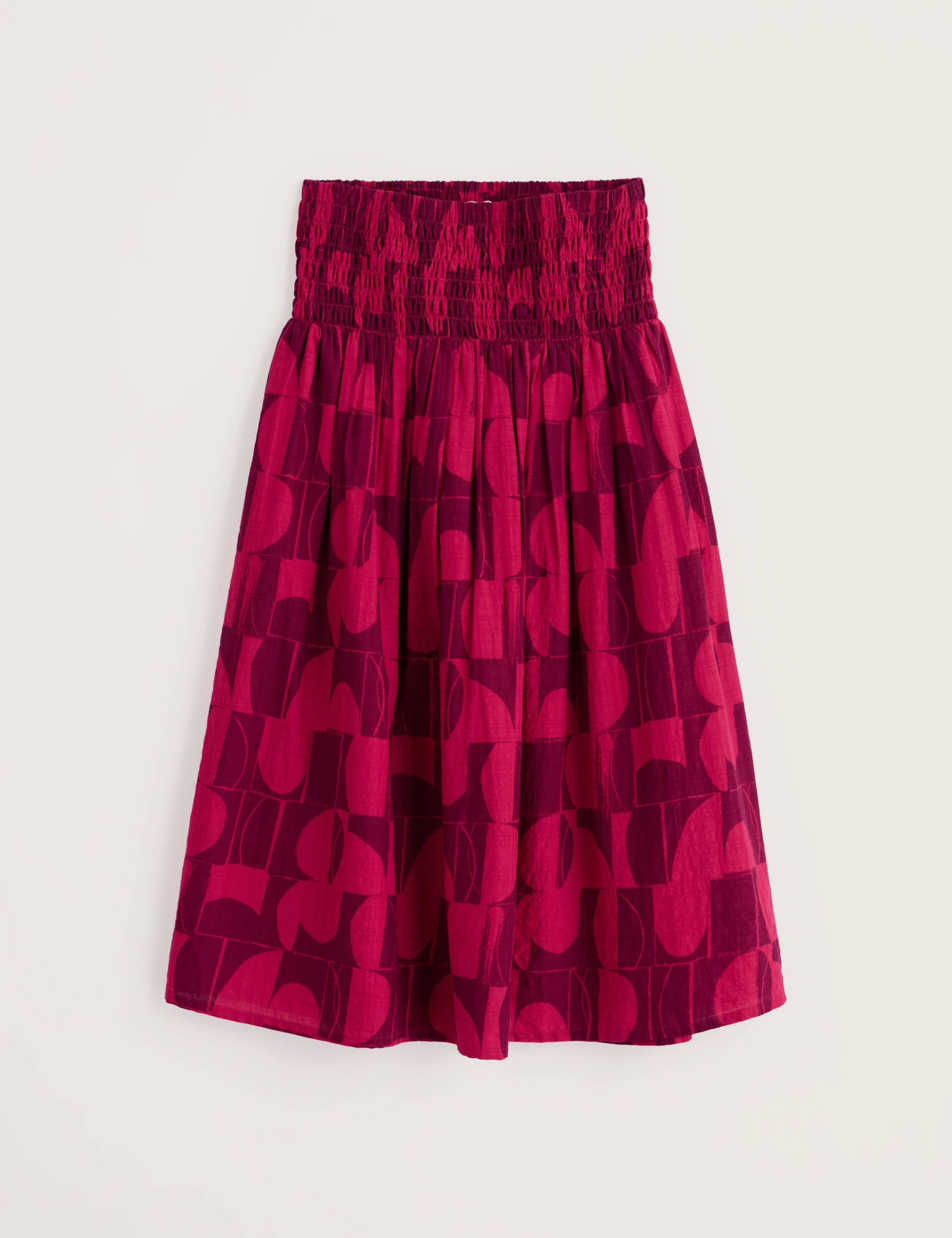 Cotton Rich Geometric Midi A-Line Skirt 2 of 5