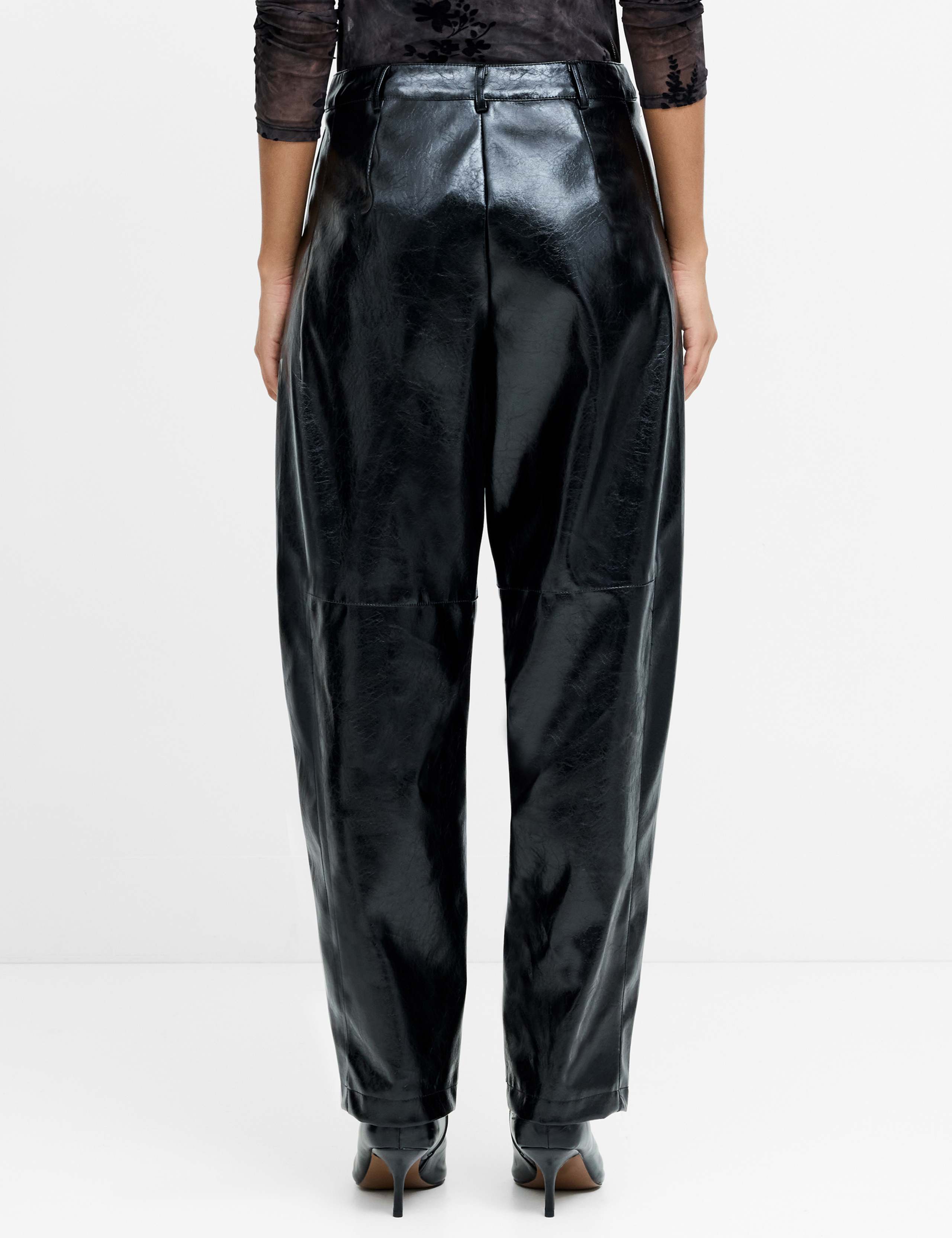 Faux Leather Barrel Leg Trousers 7 of 7