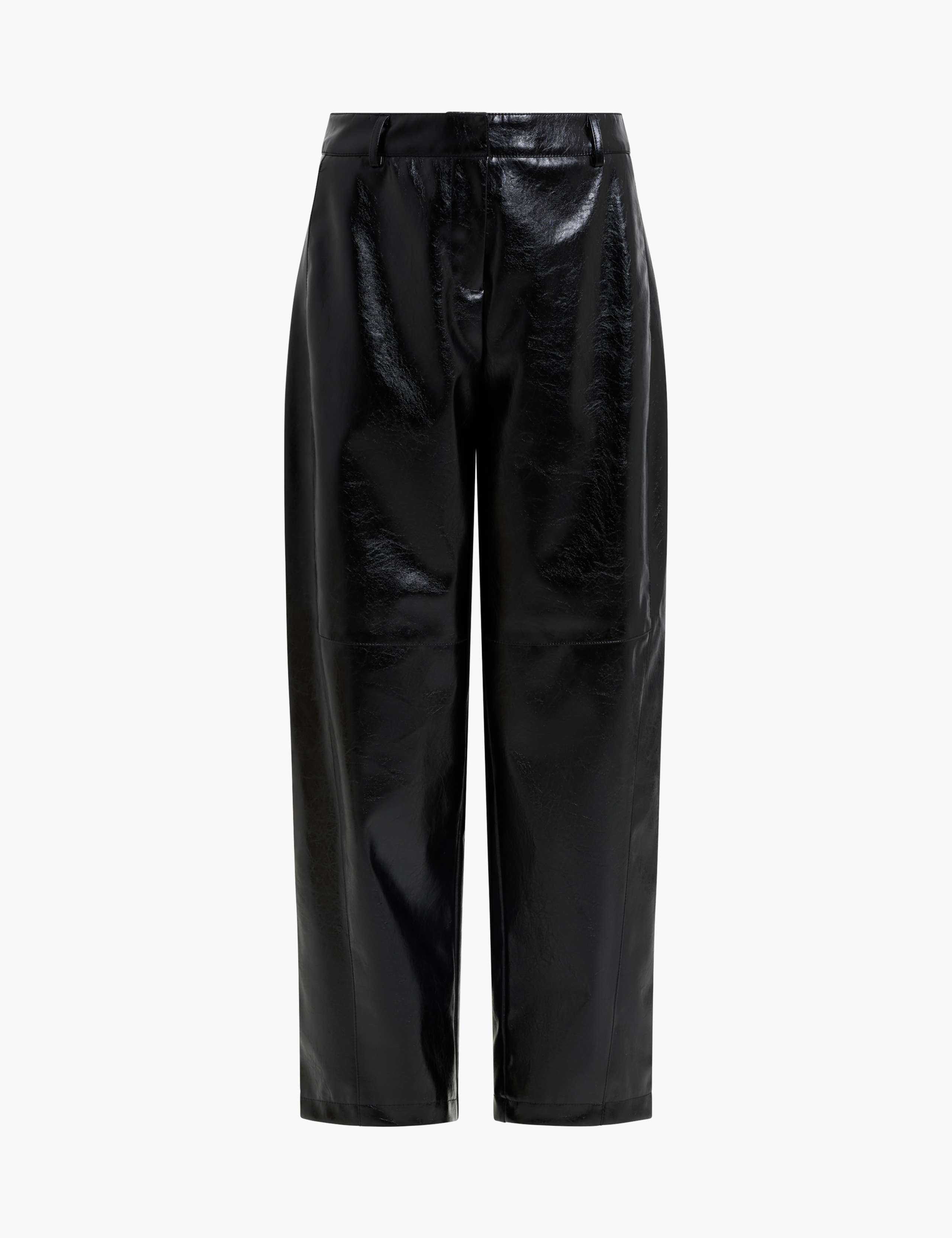 Faux Leather Barrel Leg Trousers 2 of 7