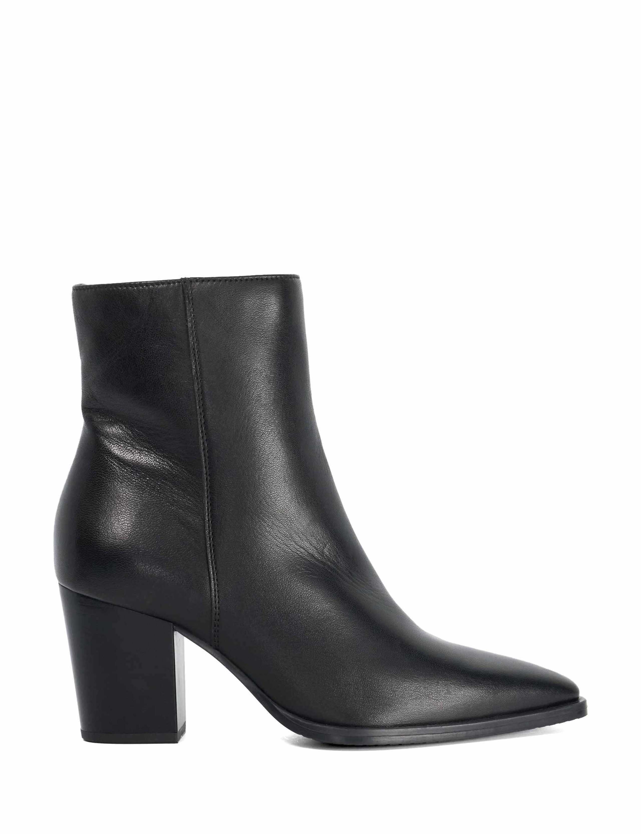 Papped Leather Block Heel Ankle Boots 2 of 5