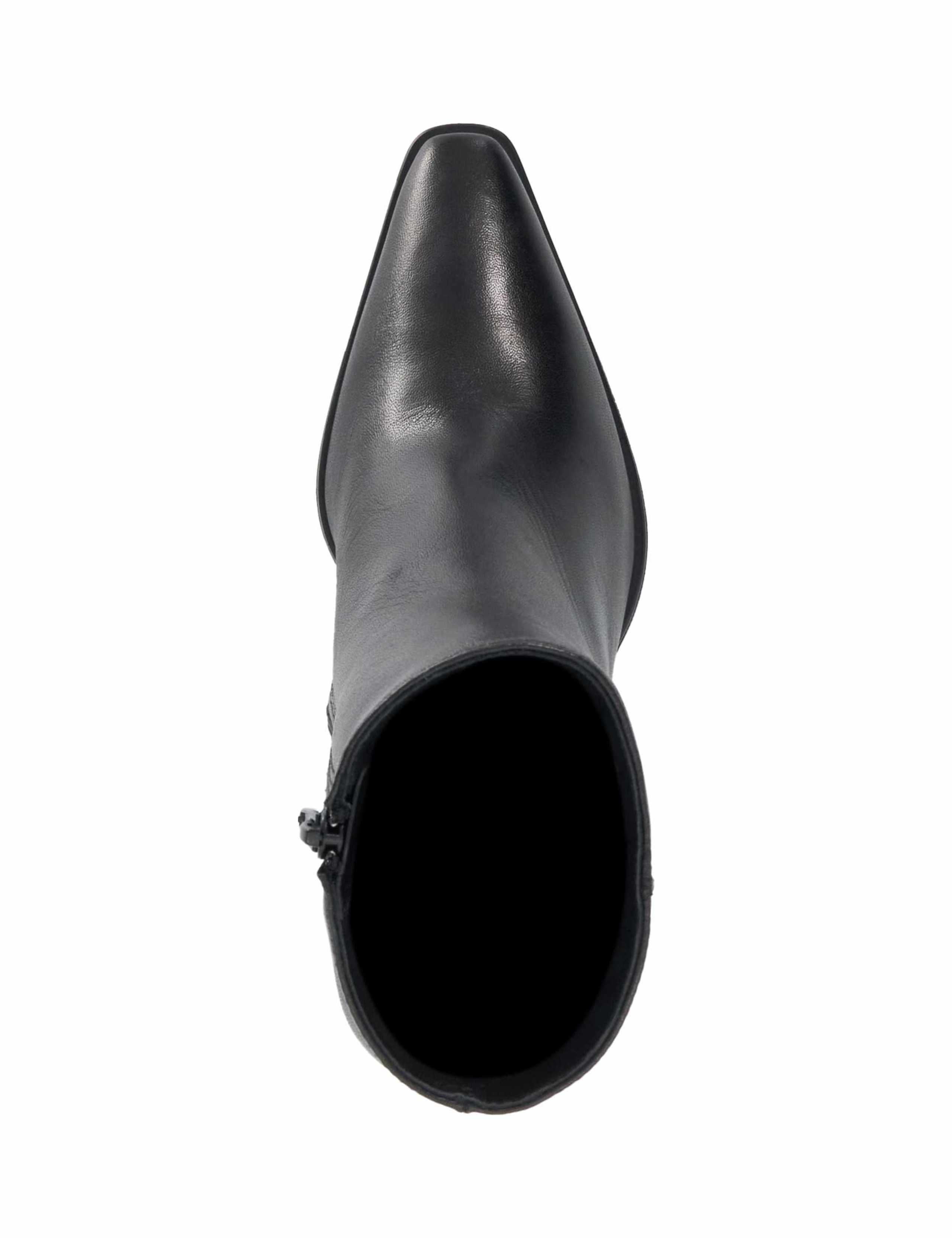 Papped Leather Block Heel Ankle Boots 3 of 5