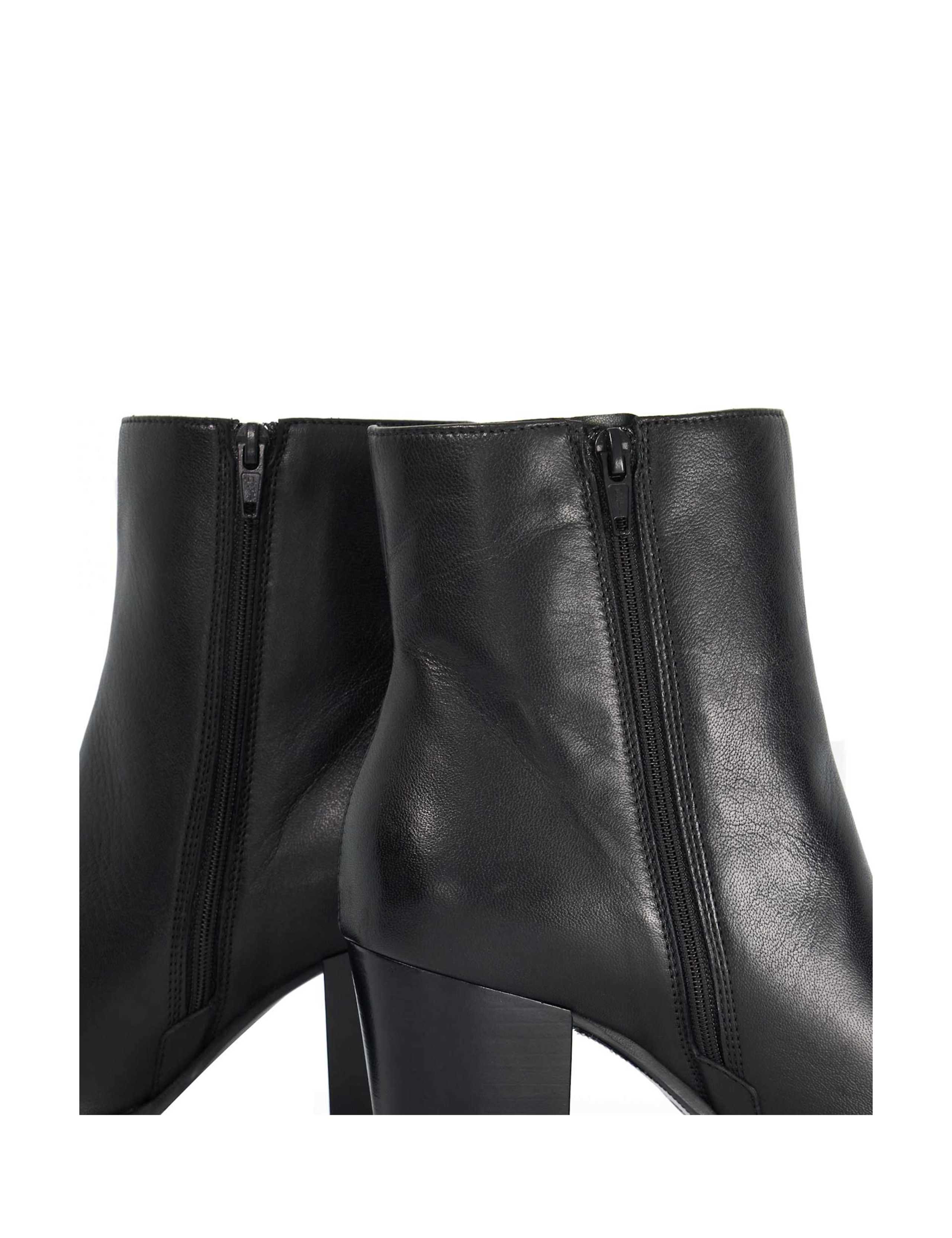 Papped Leather Block Heel Ankle Boots 4 of 5