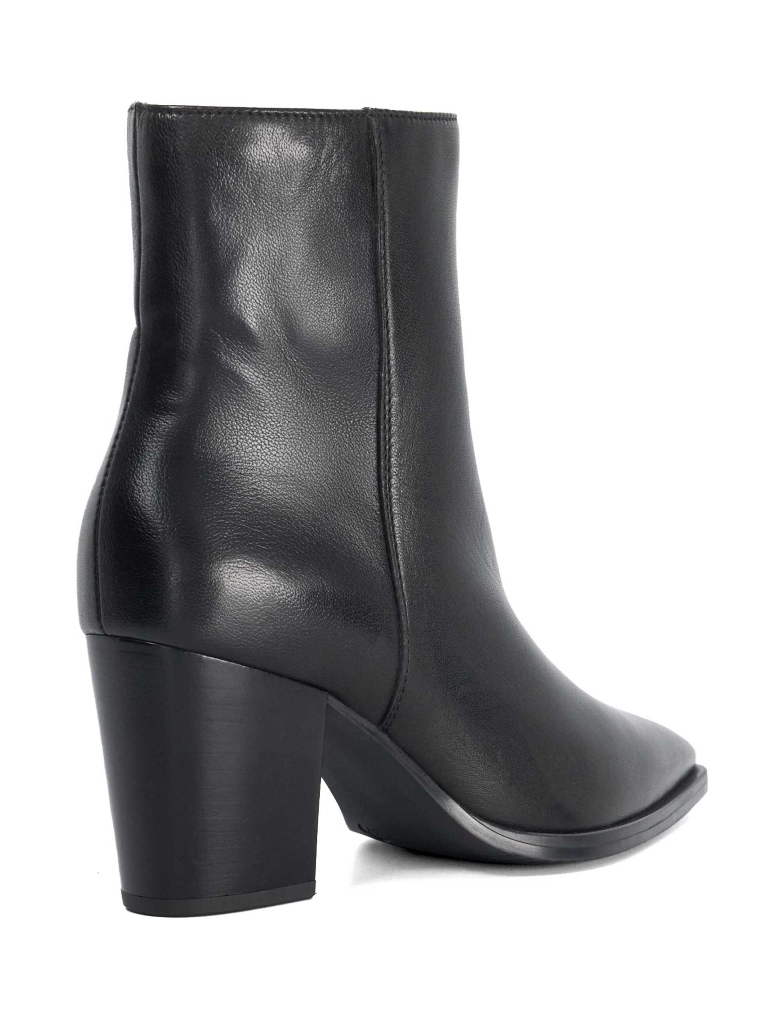 Papped Leather Block Heel Ankle Boots 5 of 5
