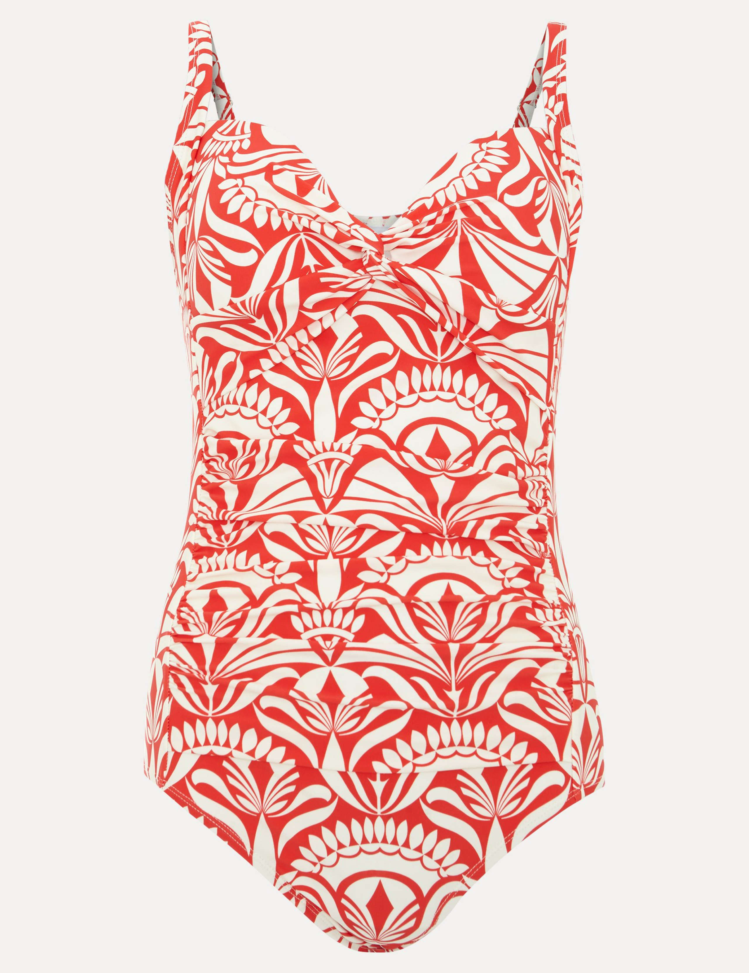 Tile Print Padded Twist Front Swimsuit 2 of 6