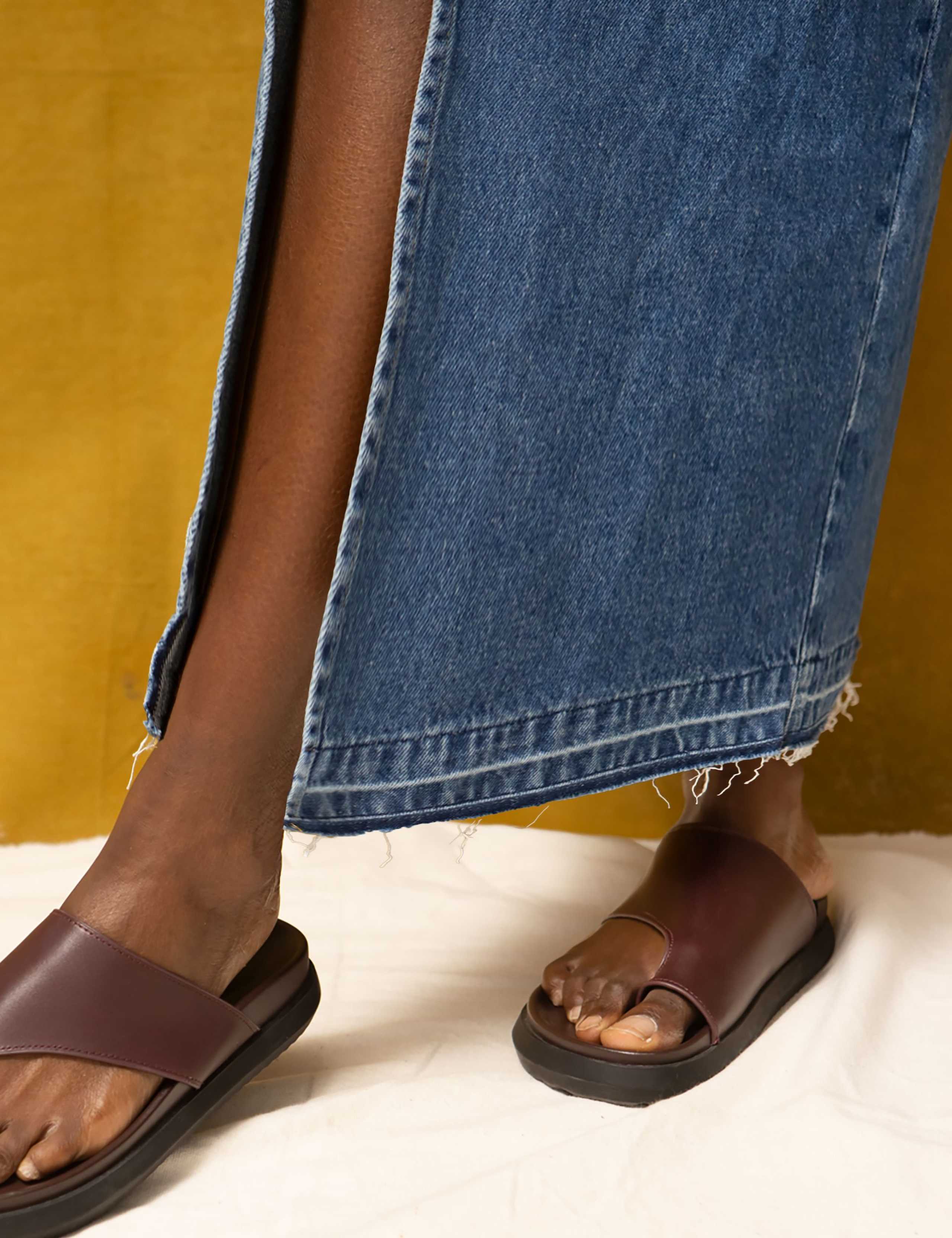 Denim Split Front Maxi Skirt 6 of 6