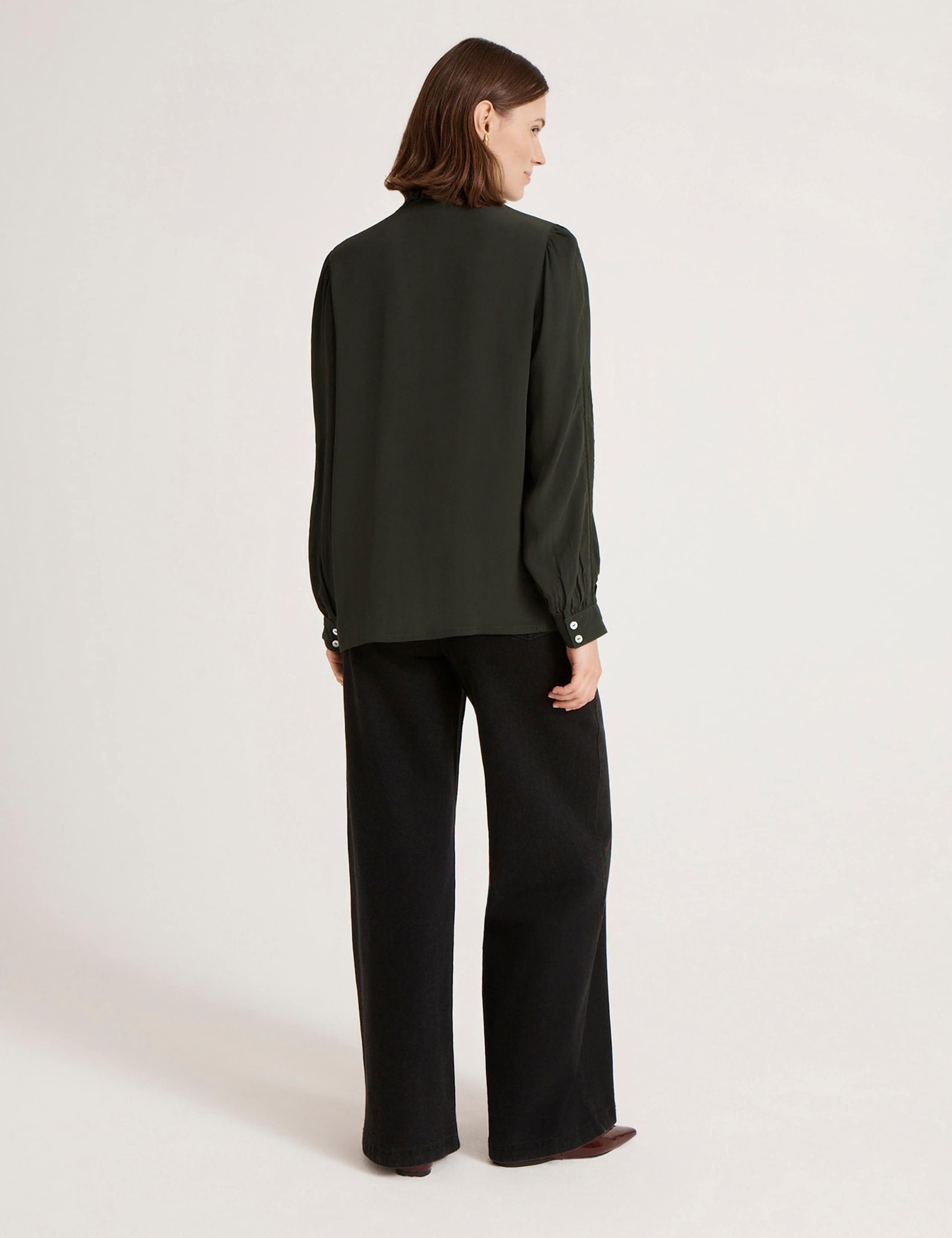 Crepe Round Neck Ruffle Blouse 5 of 5