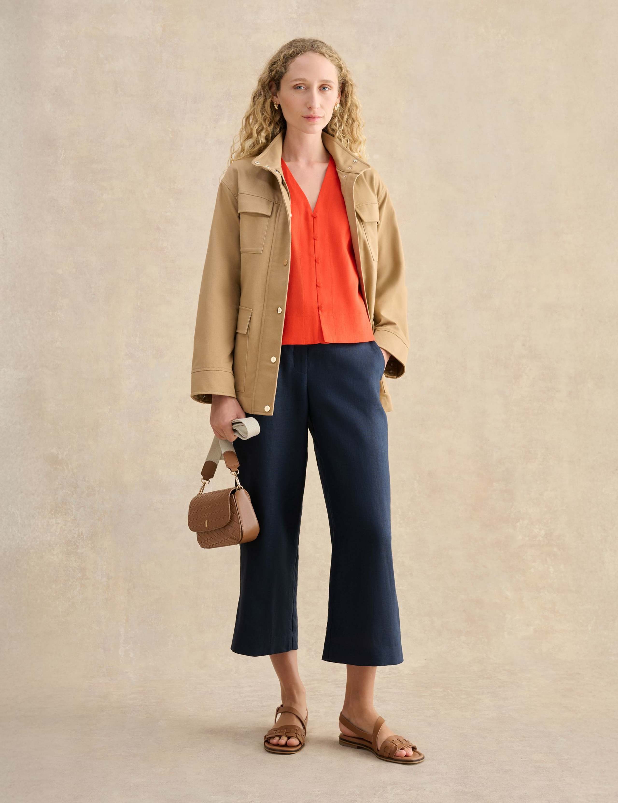 Pure Linen V-Neck Button Through Top 4 of 5