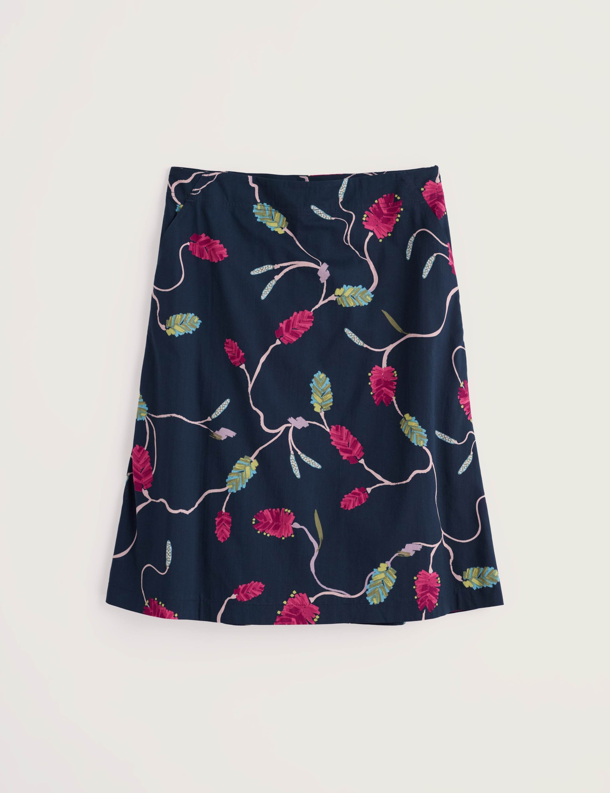 Pure Cotton Floral Knee Length A-Line Skirt 2 of 5