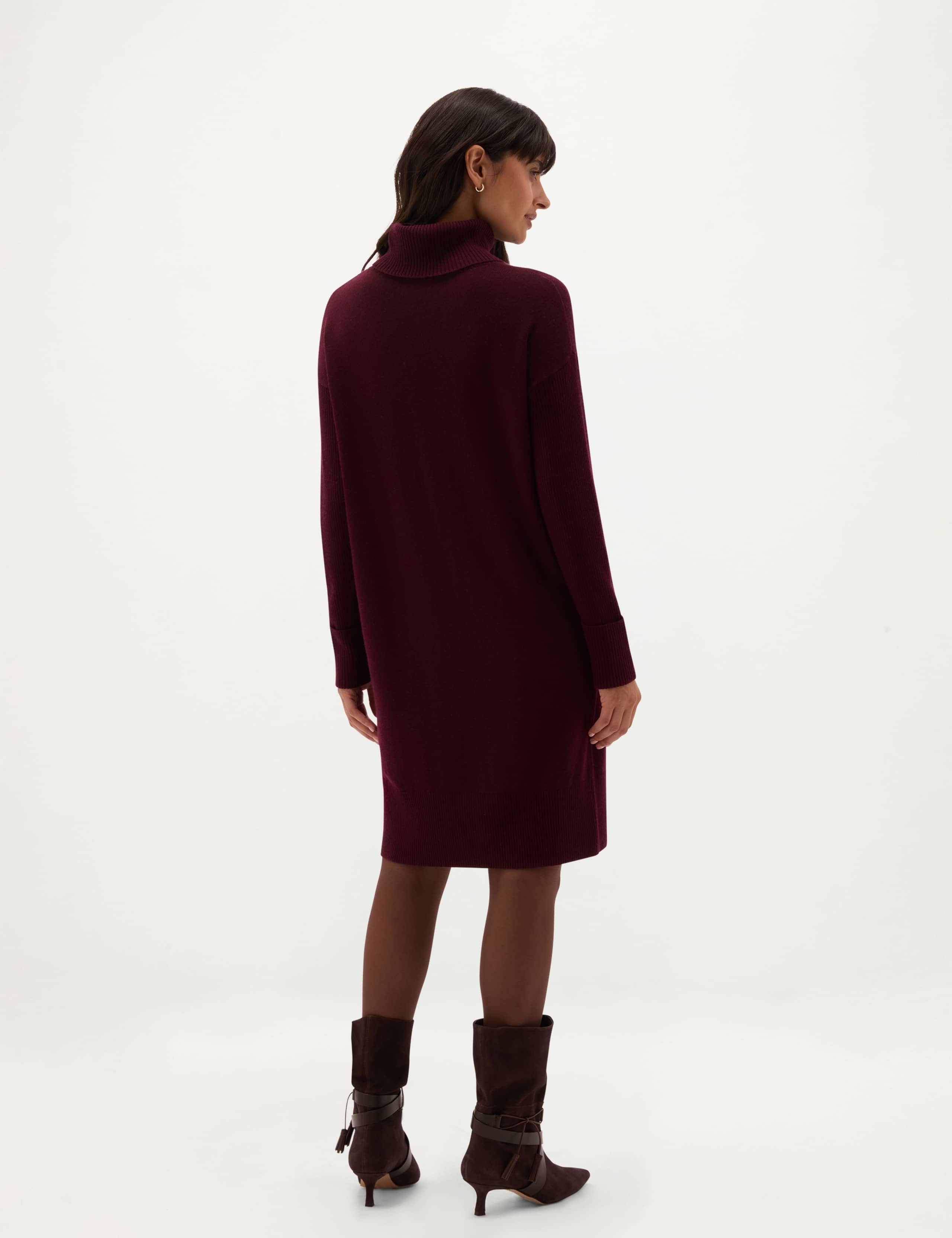 Merino Wool Blend High Neck Mini Knitted Dress 5 of 5