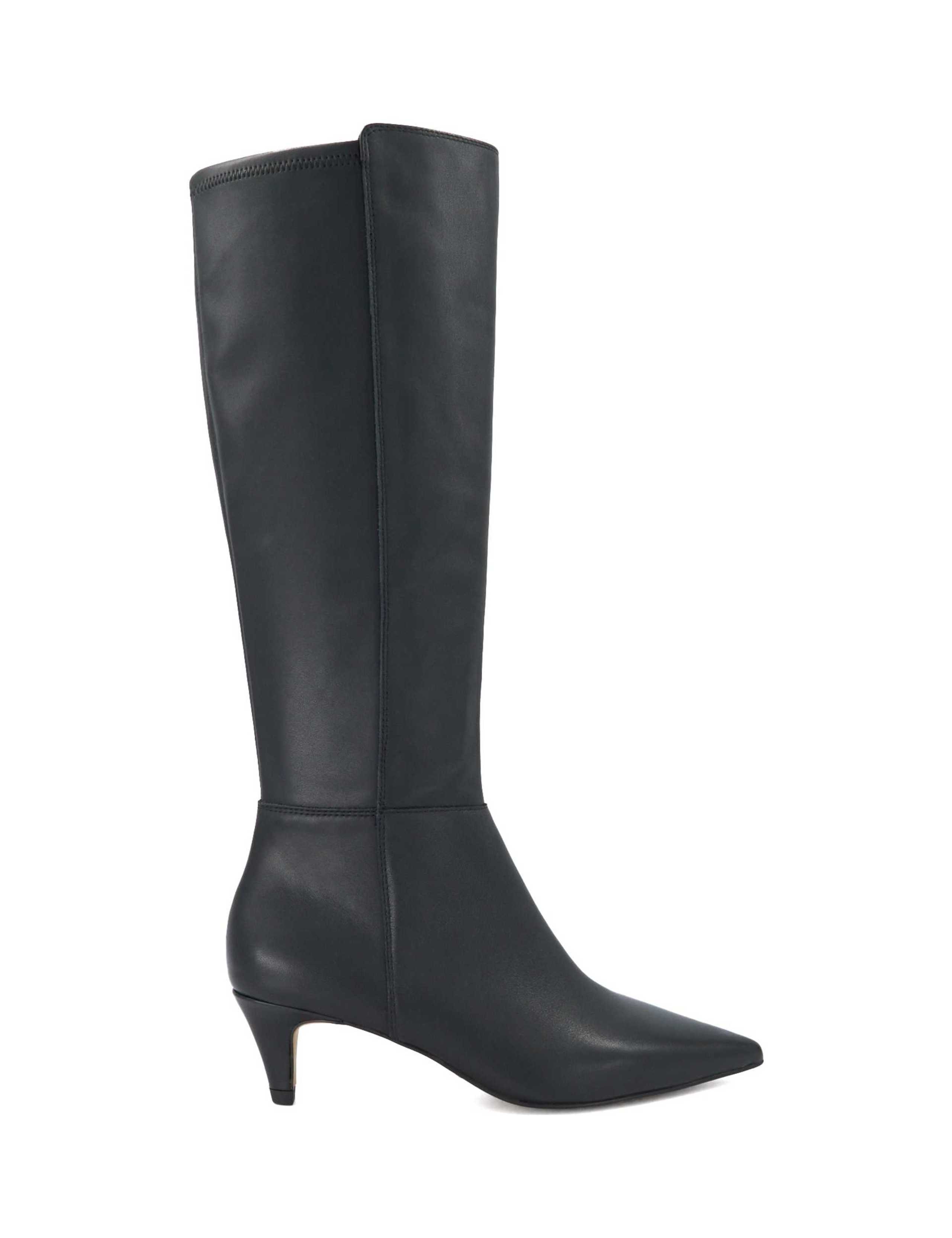 Shasa Leather Pointed Toe Knee High Boots 1 of 5